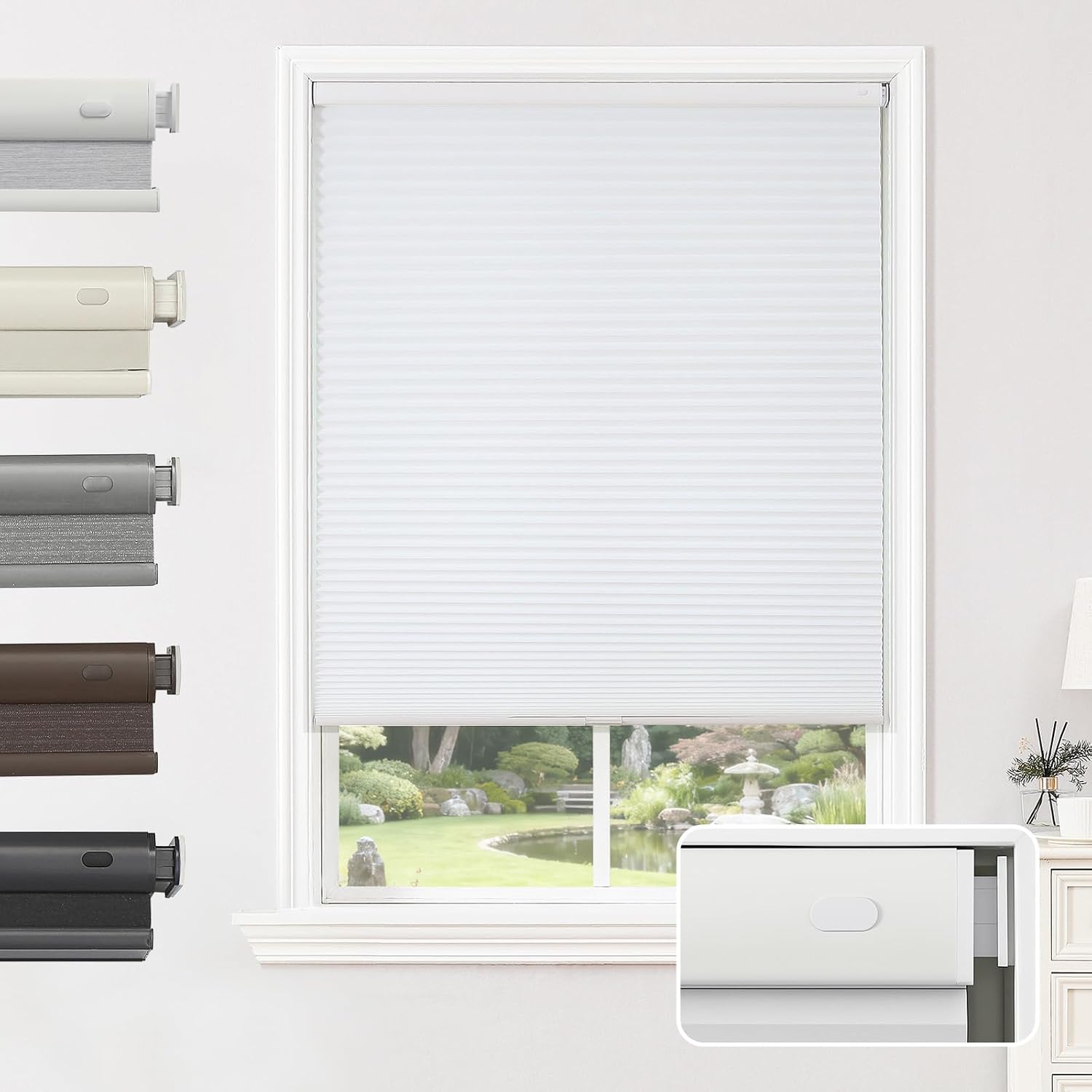 Detalle de Joydeco Cordless Blackout Cellular Shades, 23" W x 64" H