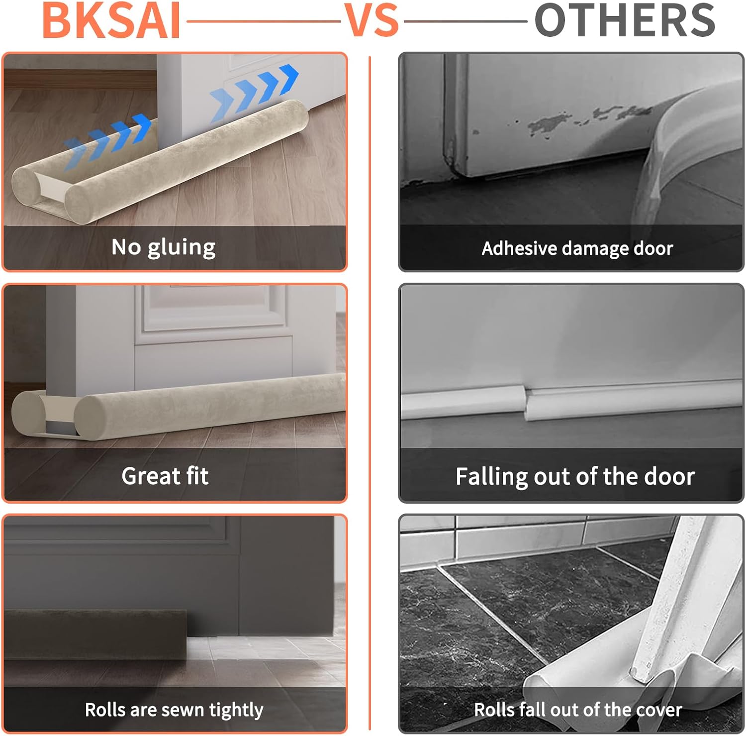 Thumbnail 5 de BKSAI Door Draft Excluder for 75–90 cm