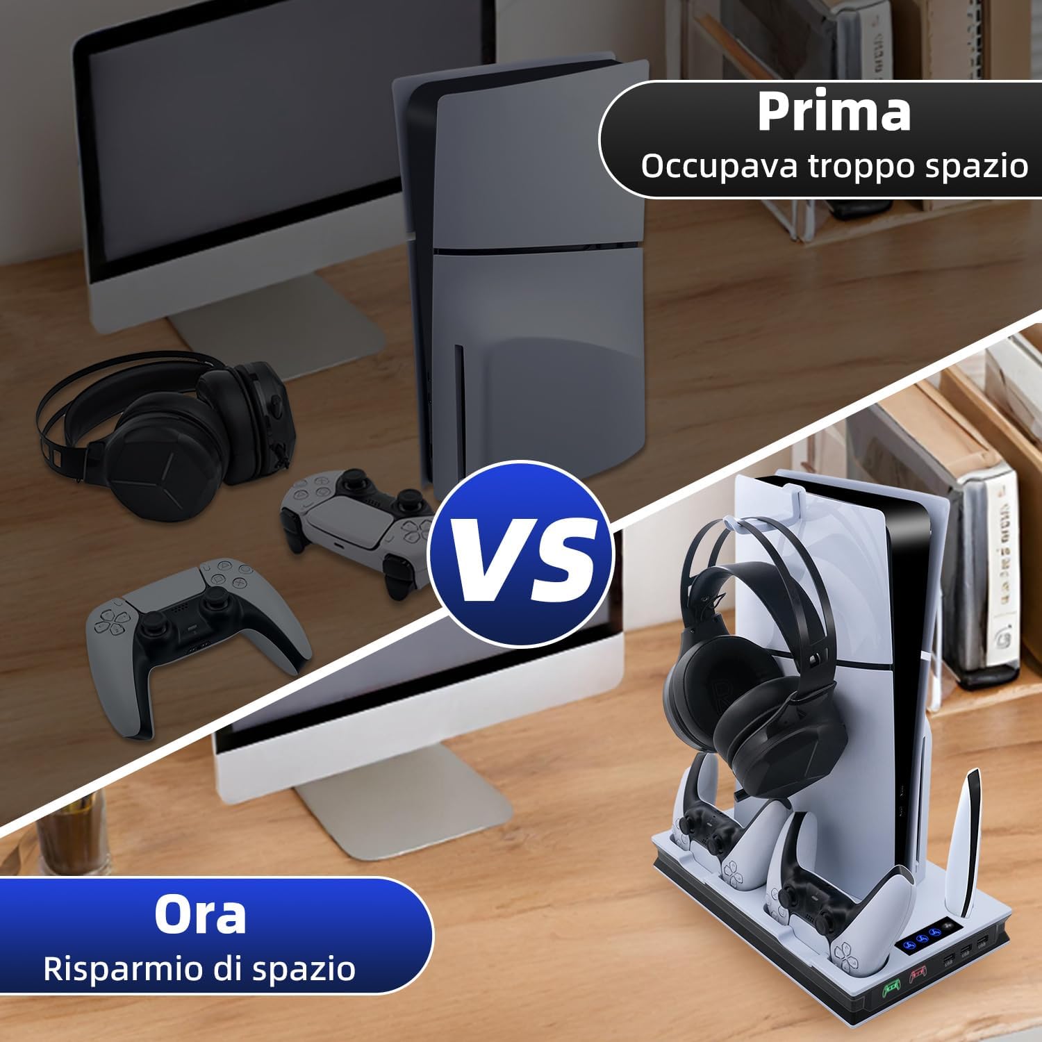 Thumbnail 6 de Wigearss Supporto Raffreddamento PS5 con Carica 2 Controller