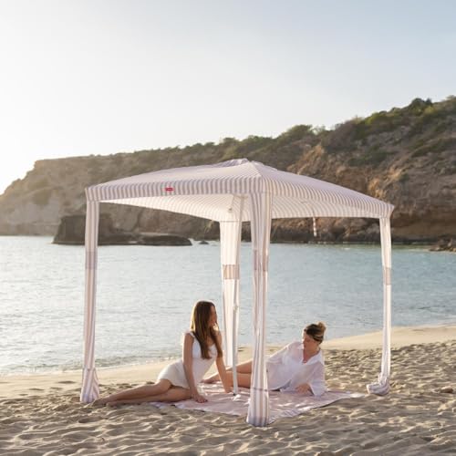 Detalle de Flamingueo Carpa Playa Beach Tent: refugio plegable UPF 50+ para playa, jardín y piscina