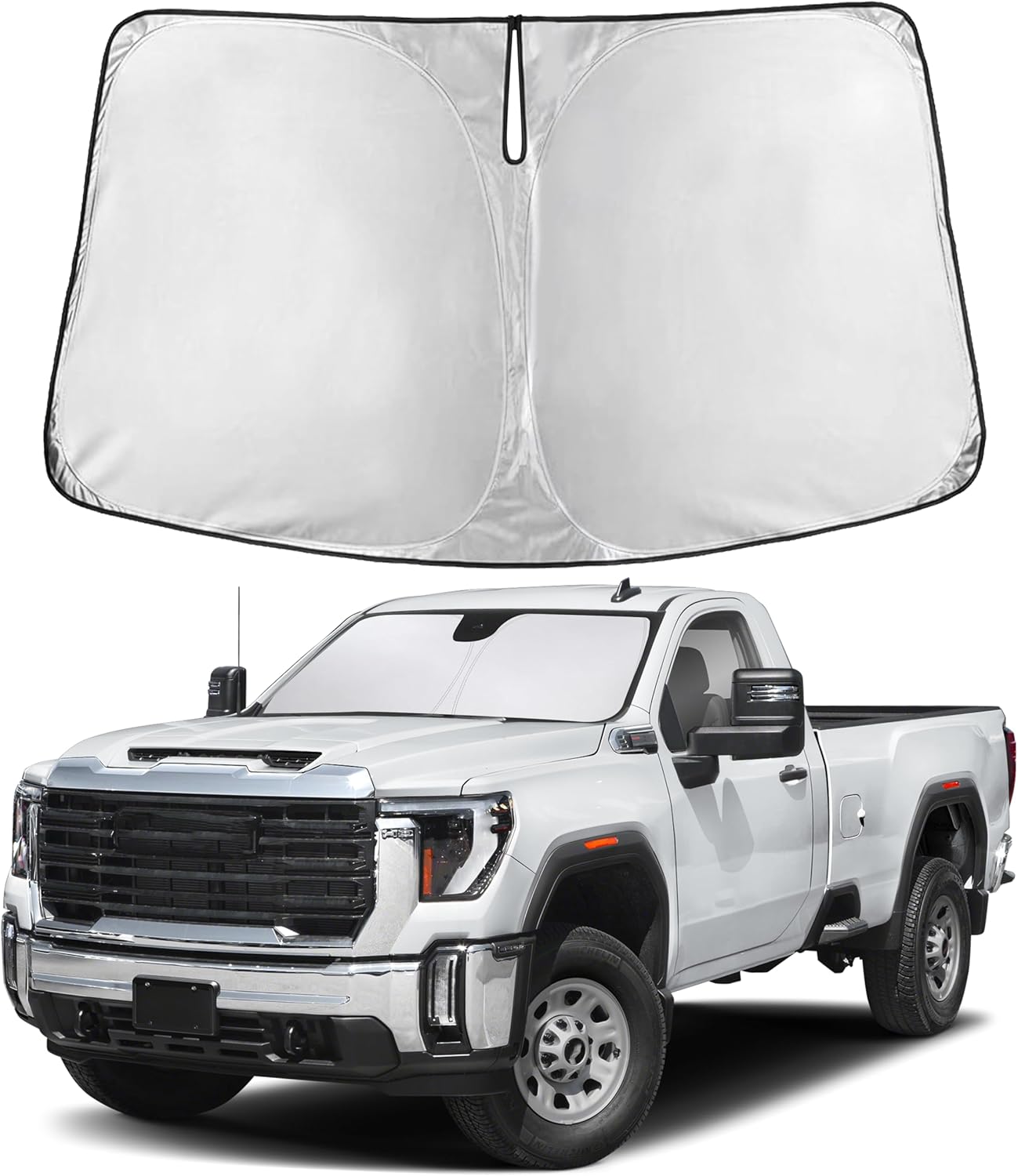 Detalle de EcoNour Windshield Sunshade for GMC Sierra (2019-2026) – UV/Heat Blocker with 4-Layer Insulation