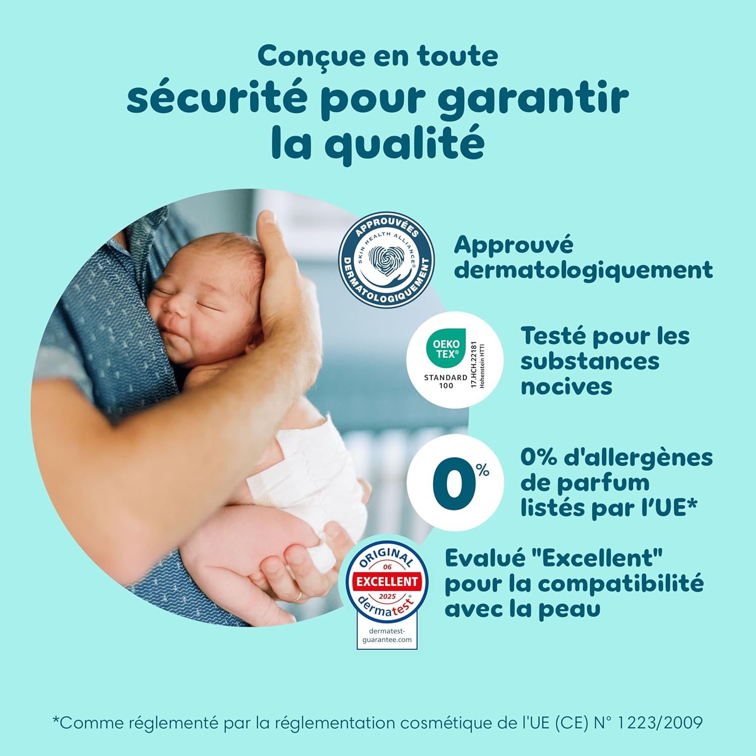 Thumbnail 6 de Coffret cadeau naissance Pampers Premium Protection (Taille 1) + lingettes Aqua Soft Touch
