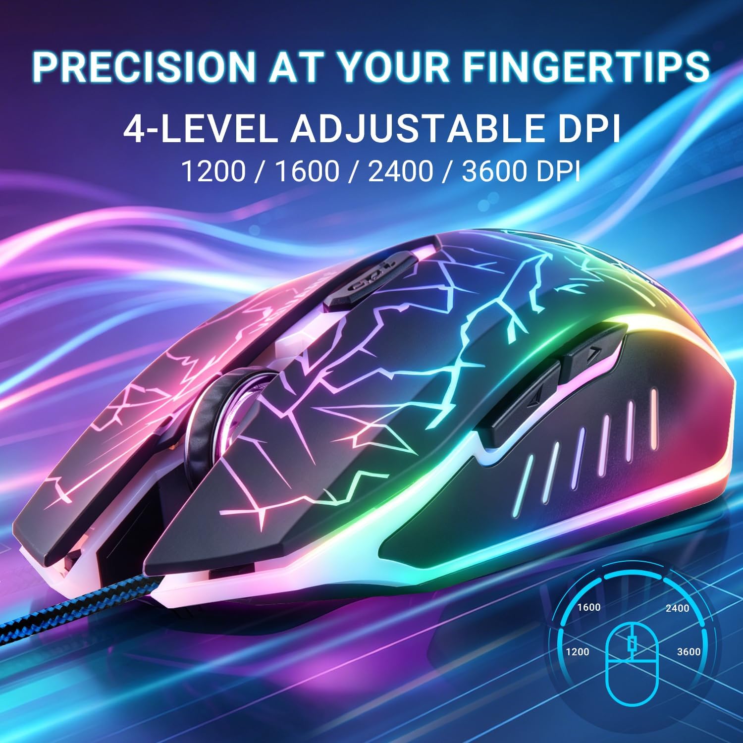 Detalle 2 de VGUARD Mouse da gaming 6 pulsanti, DPI 2400
