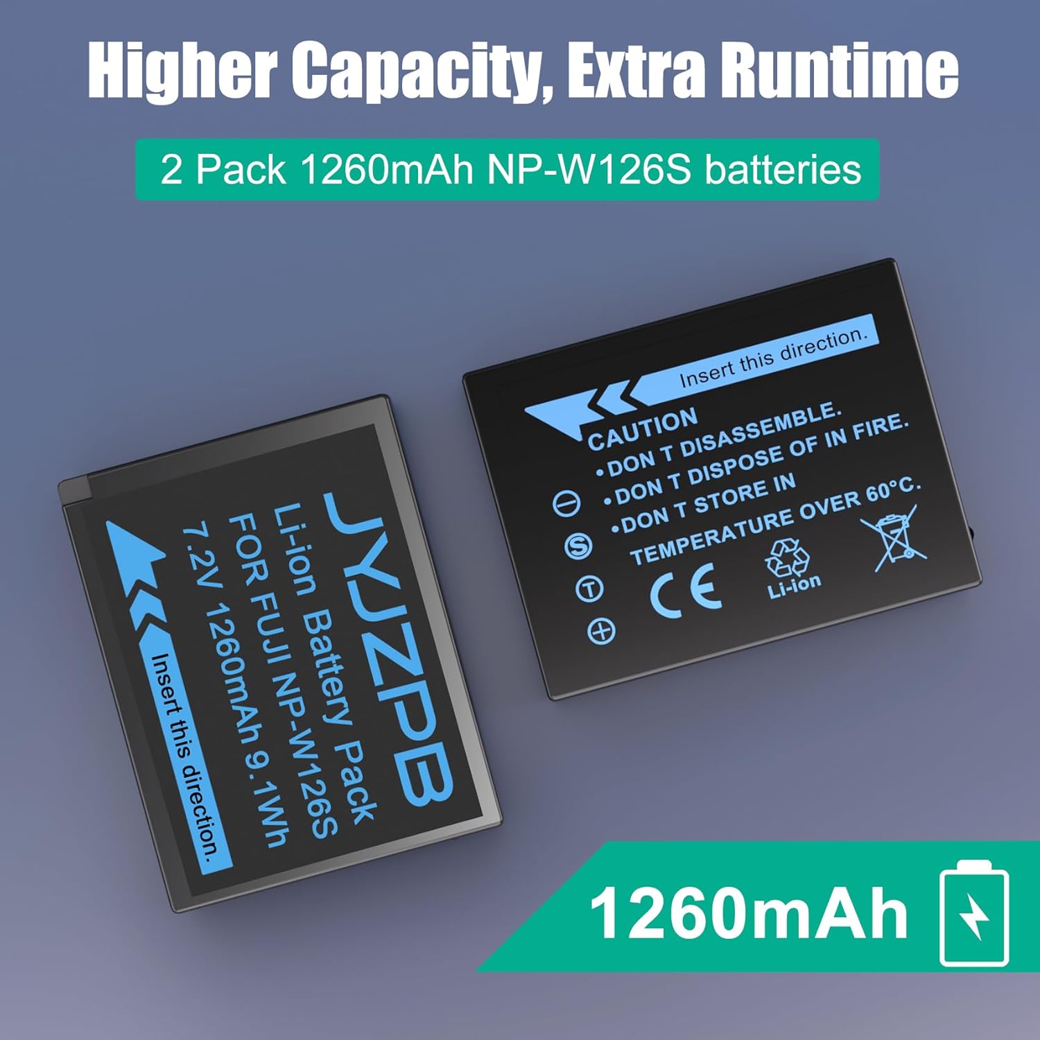 Detalle de JYJZPB NP-W126 charger set with 2 batteries