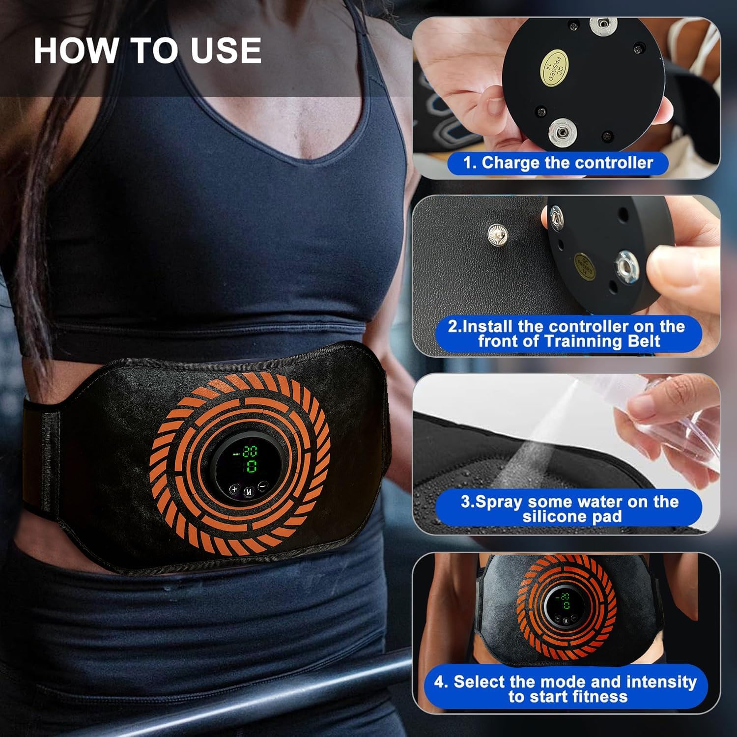 Thumbnail 3 de Ceinture EMS abdominale EMS Ceinture Abdominale : 12 modes et 20 niveaux, sans gel