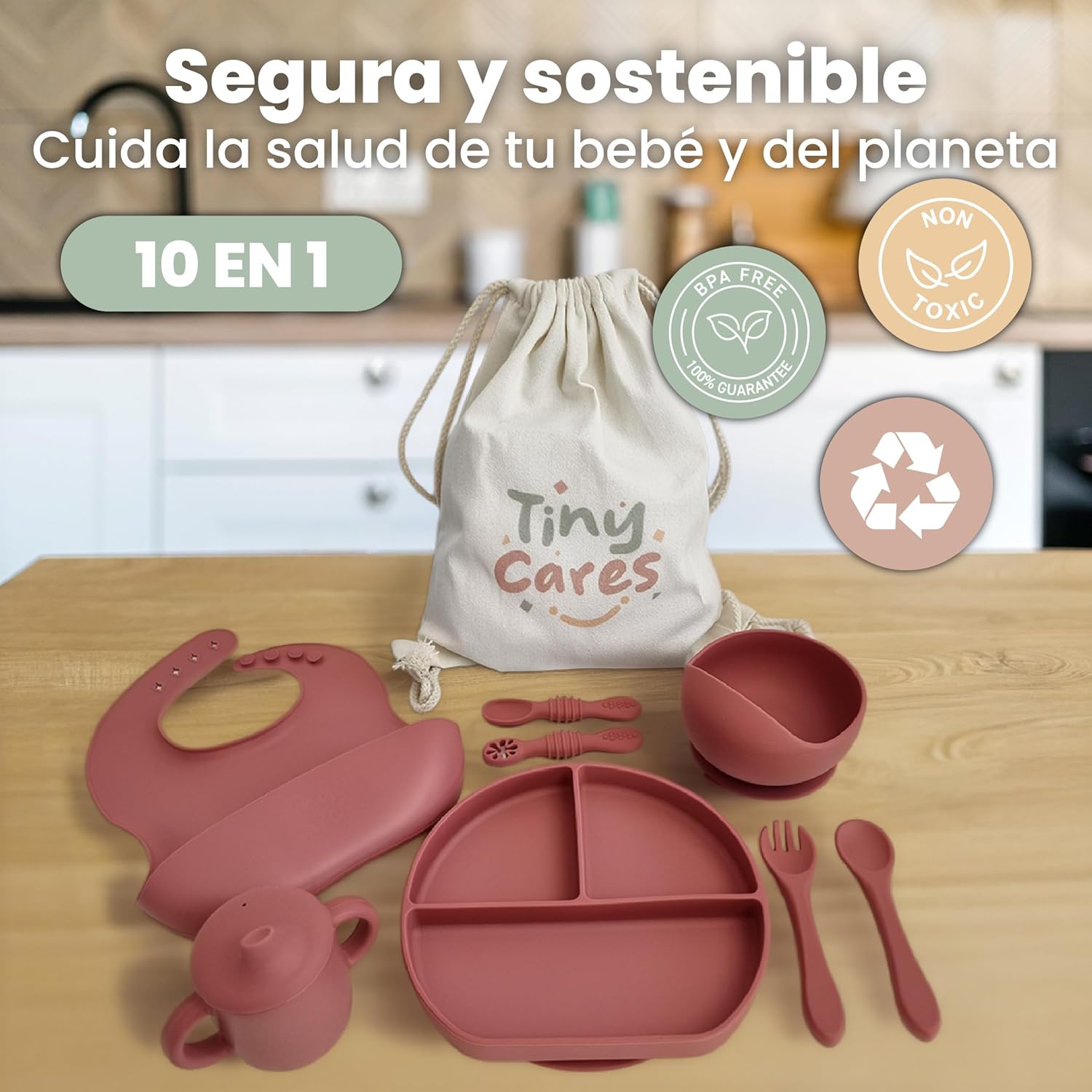 Thumbnail 1 de TINYCARES Vajilla Bebe Silicona