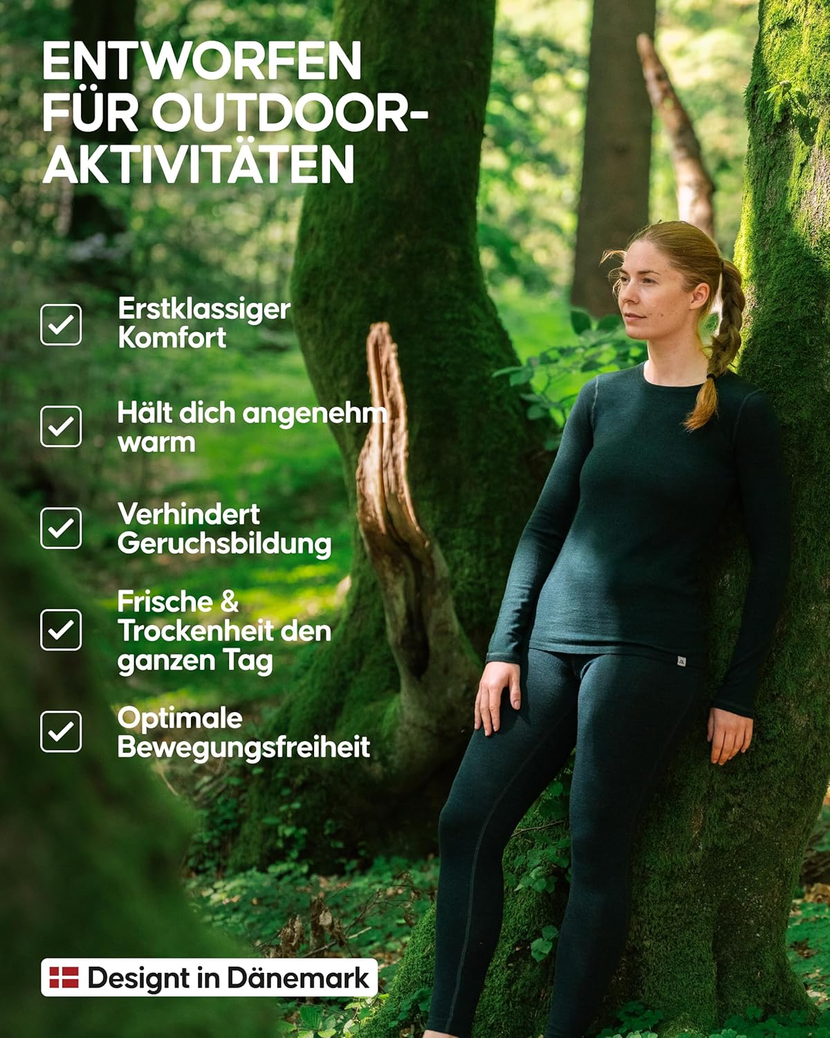 Detalle de Danish Endurance Merino Thermoleggings 180 g/m²