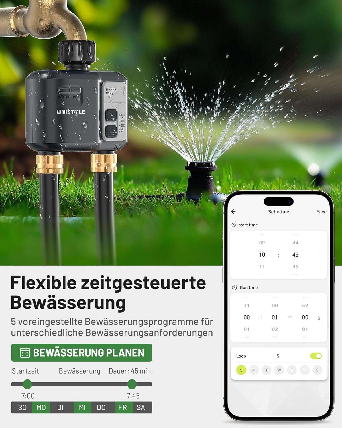 Thumbnail 2 de Bewässerungscomputer WLAN 2 Ausgänge – Zwei Zonen, App-Steuerung & Sprühmodus