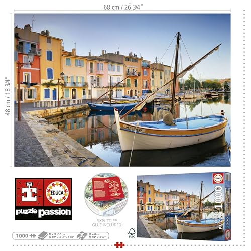 Thumbnail 2 de Educa Puerto de Martigues, Provenza 🧩 Puzzle 1000 Piezas, 68x48 cm