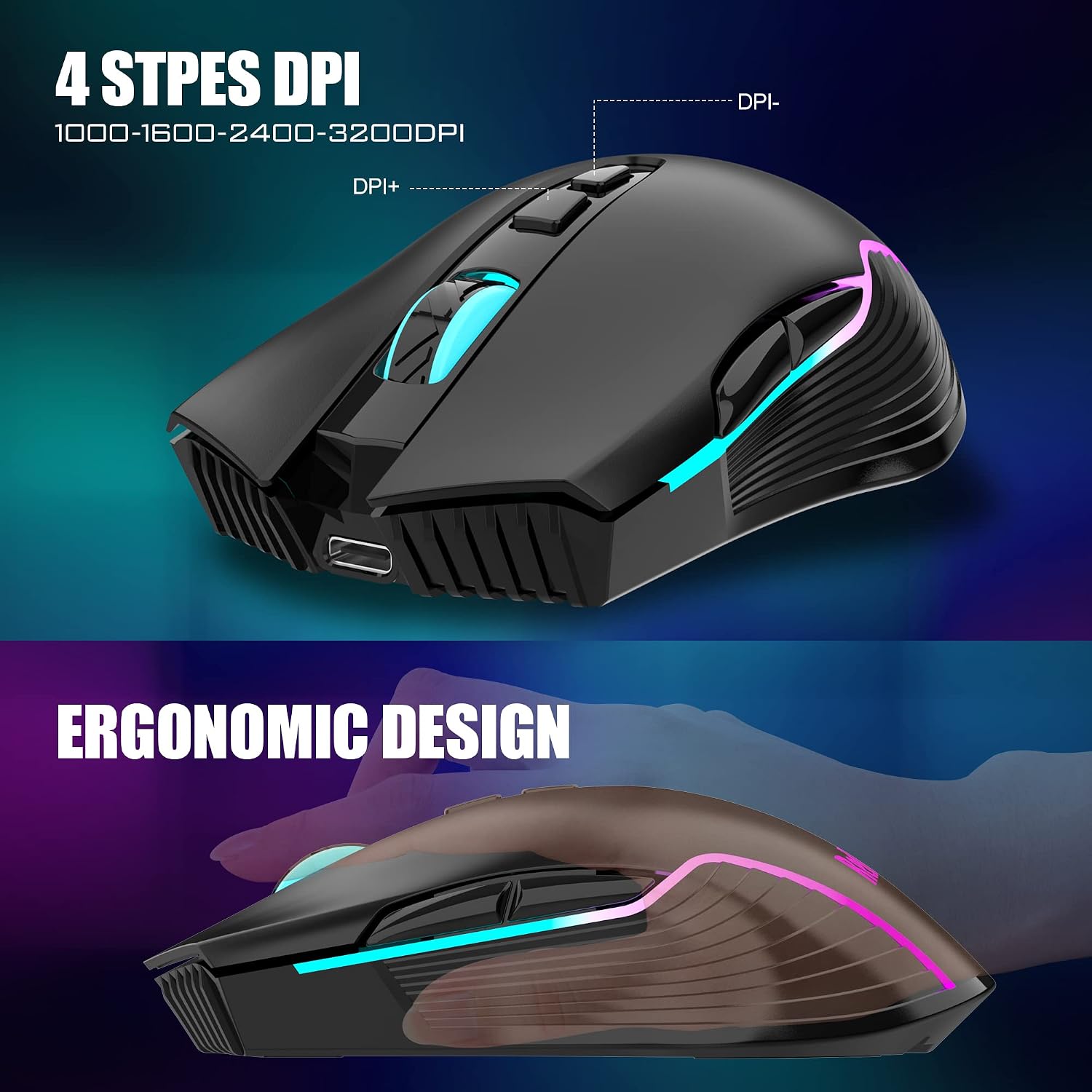 Detalle 2 de RedThunder wireless gaming keyboard and mouse combo, 3800mAh