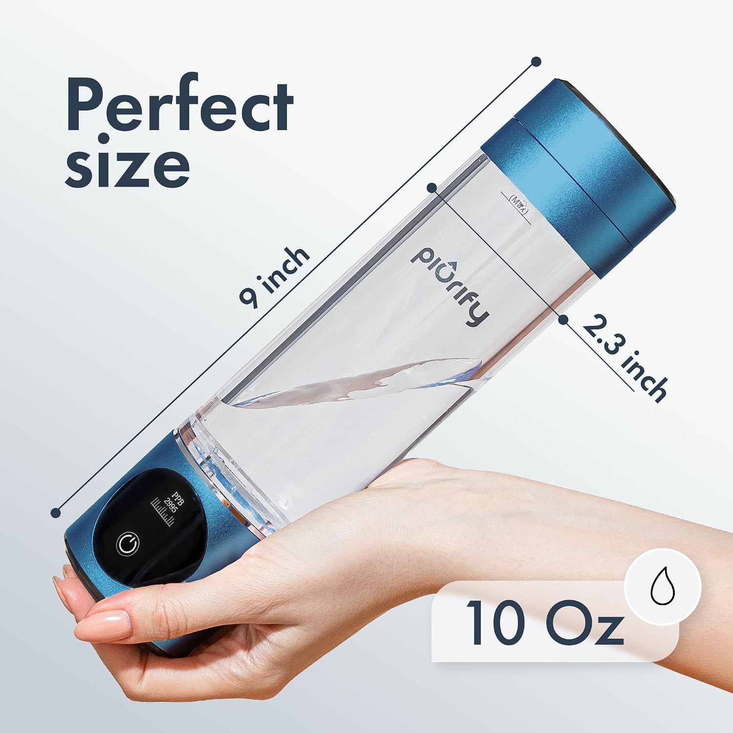 Detalle 2 de Hydrogen Water Bottle Generator 10 oz 🚰