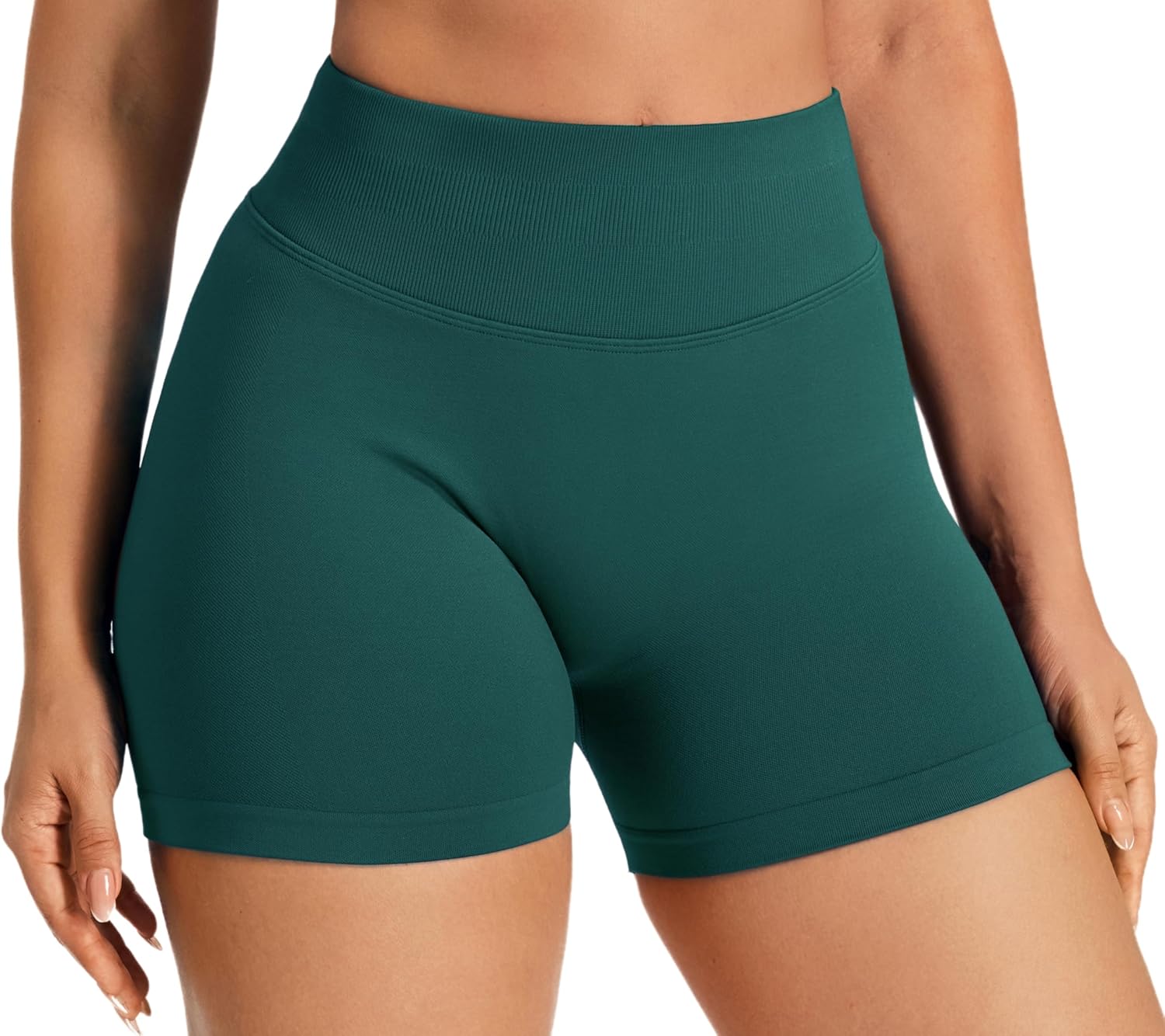 Thumbnail 4 de JOYSPELS Women’s Seamless Gym Shorts with High Waist Scrunch Bum Ruched Detail