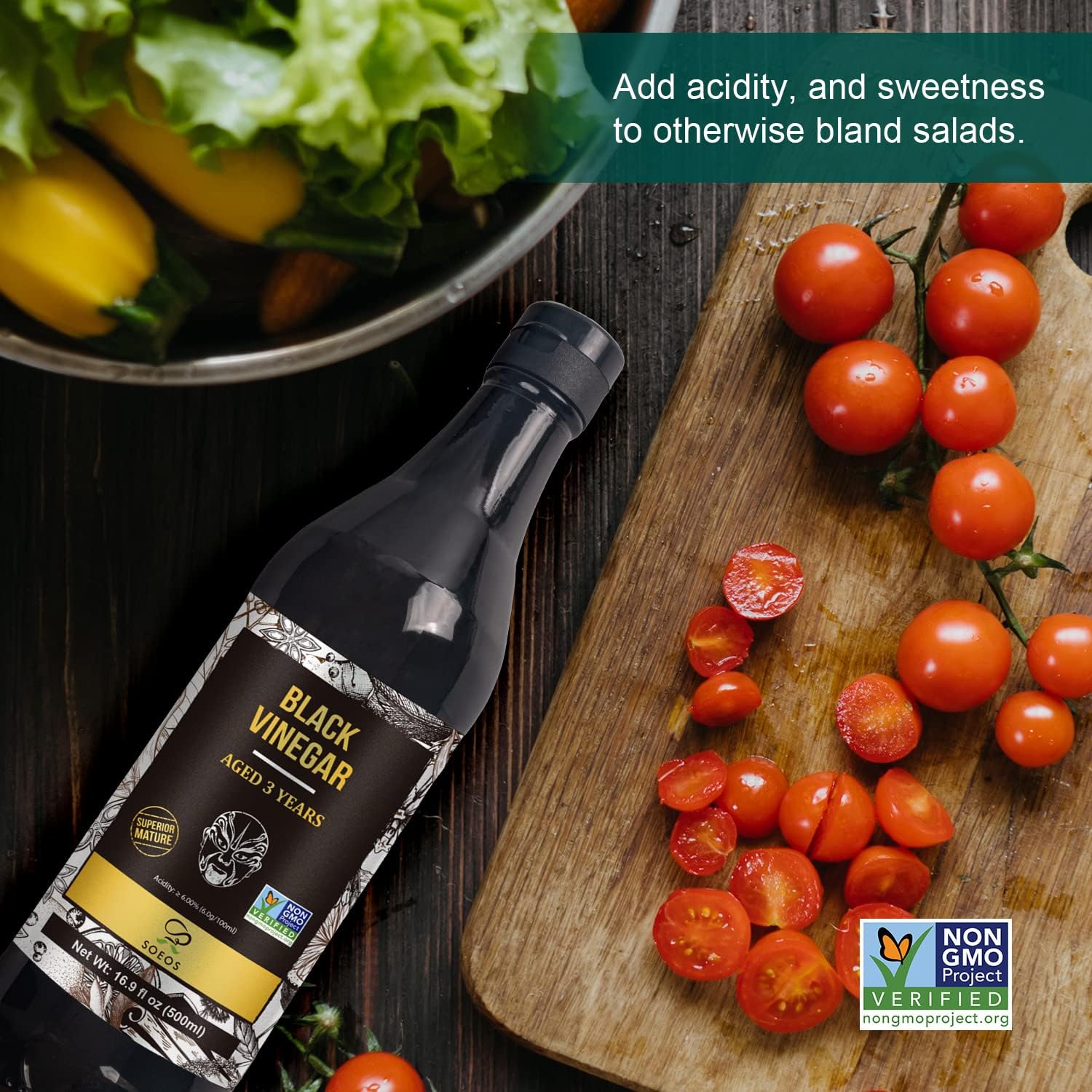 Thumbnail 5 de Soeos Chinkiang Vinegar, 500 ml Chinese Black Vinegar, 3 Years Aged