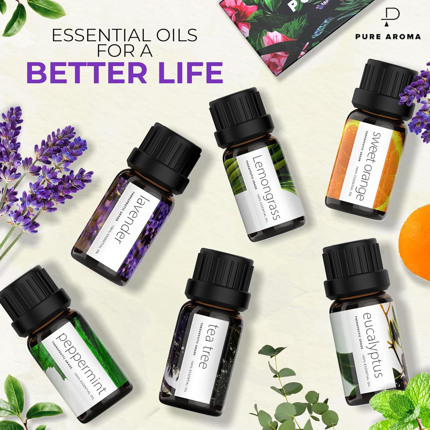 Thumbnail 1 de Pure Aroma Essential Oils Set 6 x 10ml