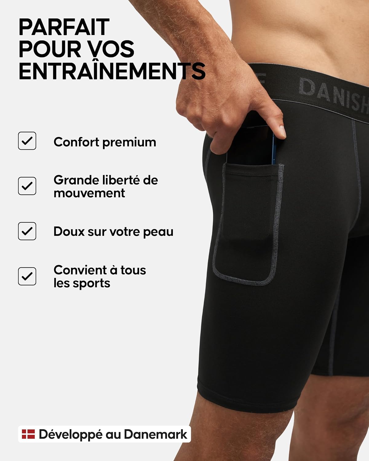 Detalle de Danish Endurance Shorts compression homme 2