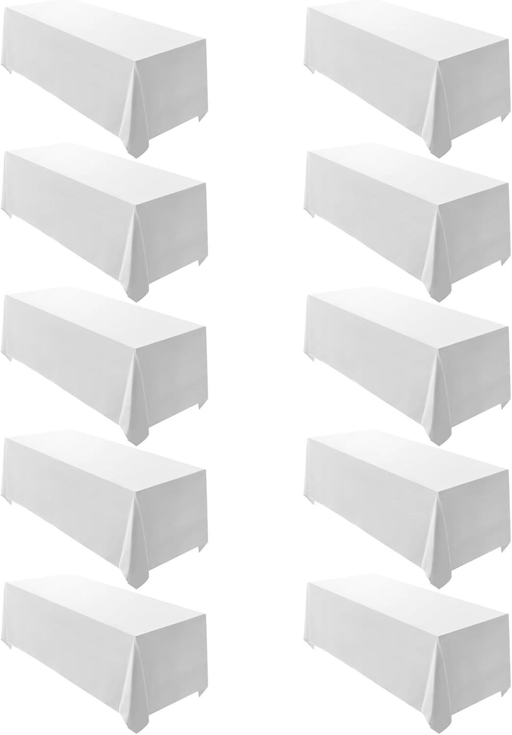 Detalle de Surmente 10 Pack White Rectangle Tablecloth 90 x 156 Inches