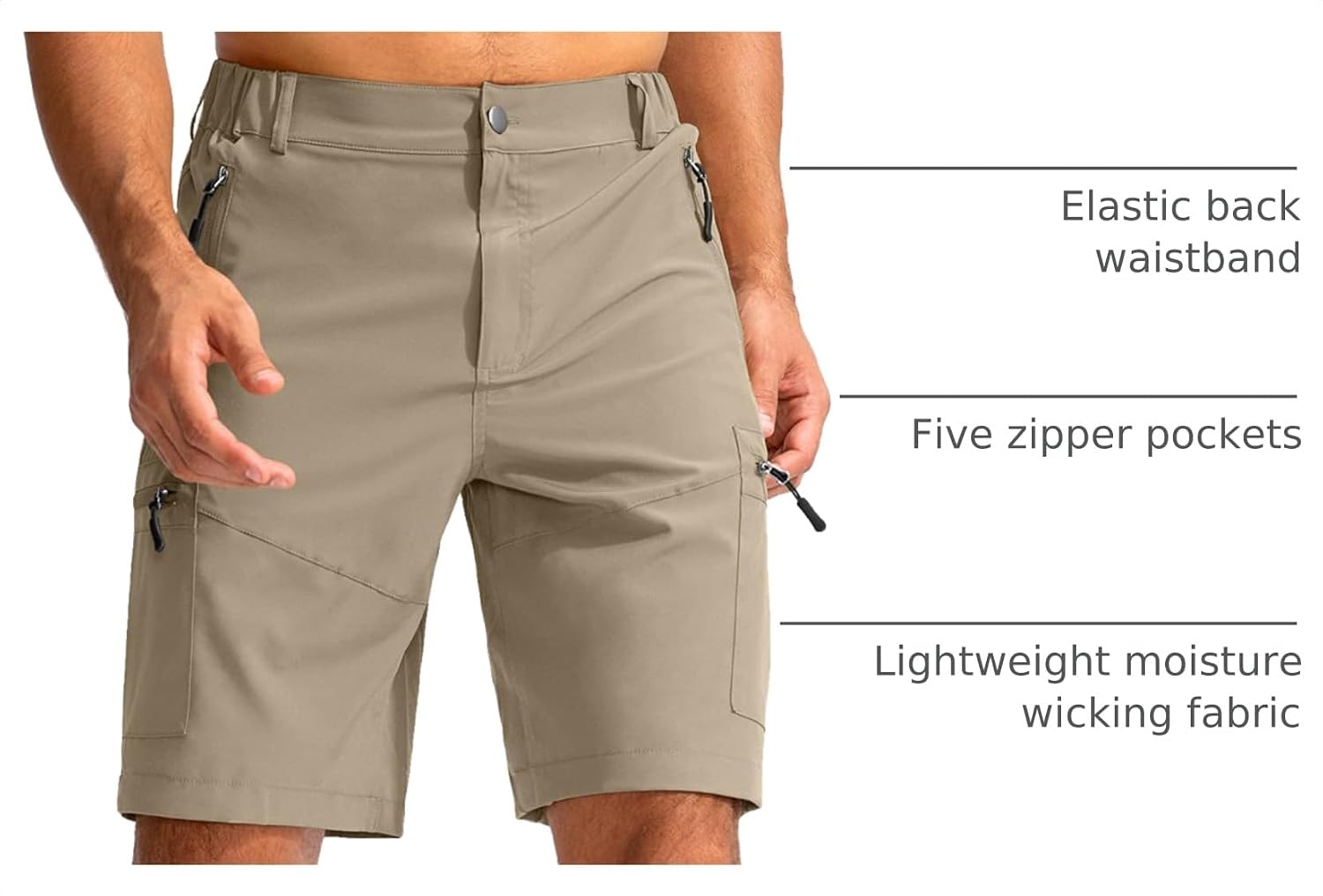 Detalle 2 de Pudolla 9-Inch Cargo Hiking Shorts for Men