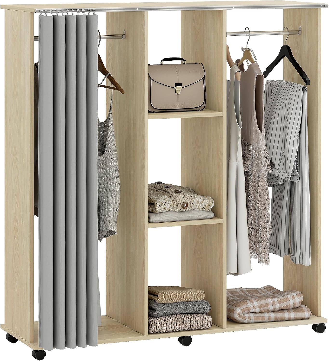 Detalle de HOMCOM Armoire penderie 120 x 40 x 128 cm
