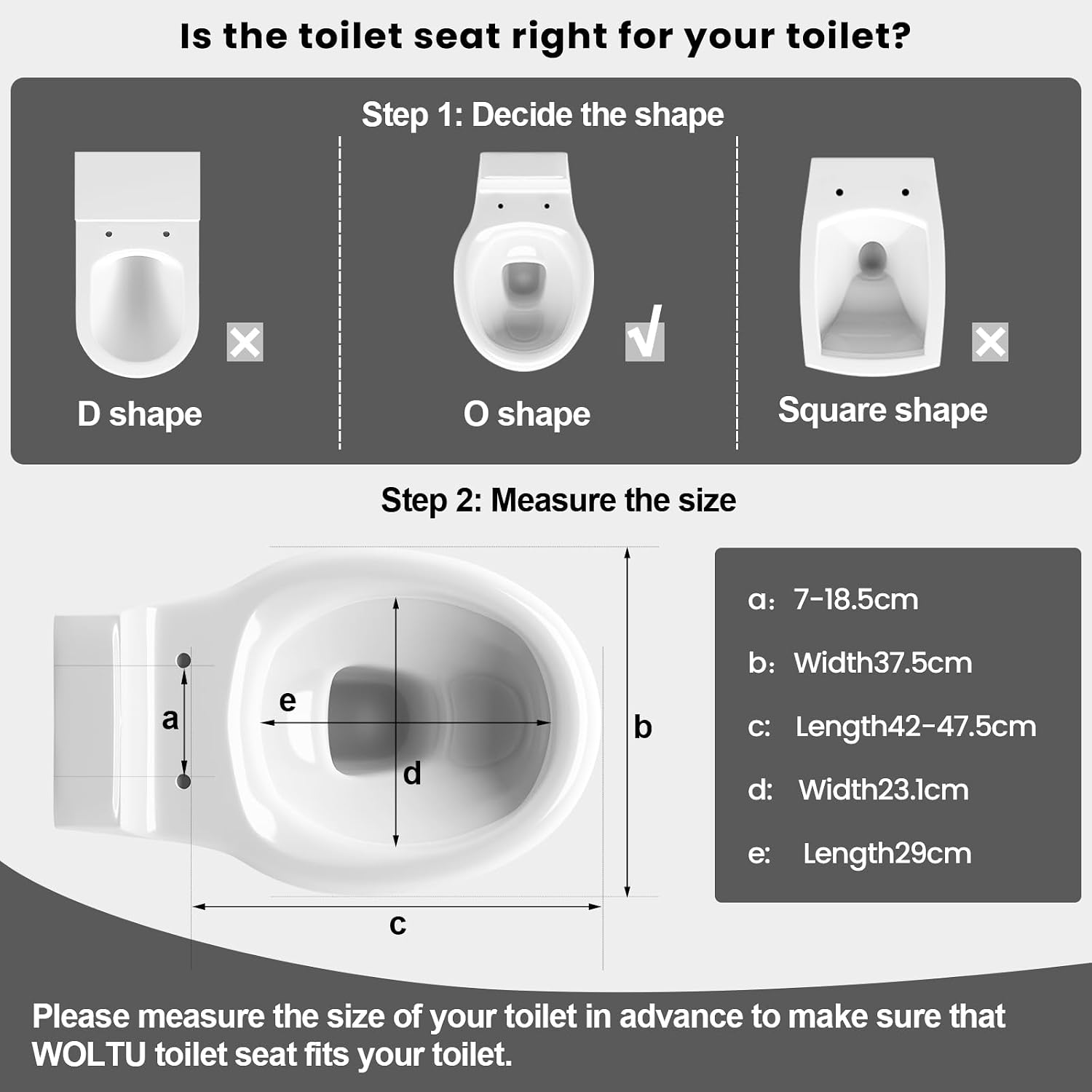 Thumbnail 2 de WOLTU Toilet Seat with Soft-Close, Quick Release and O-Shape for Standard Toilets