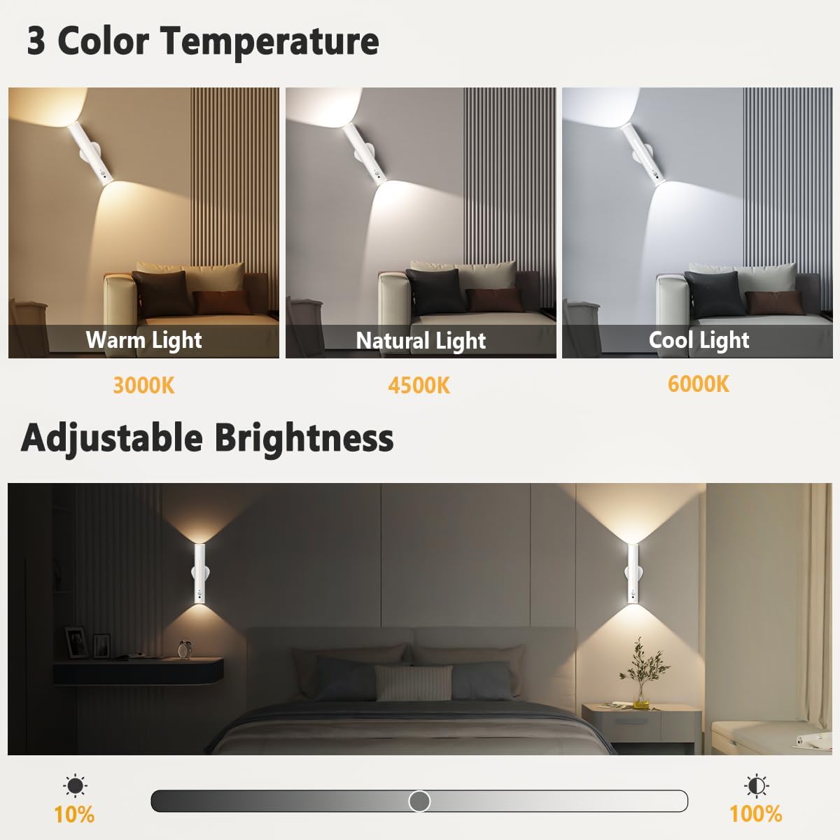 Thumbnail 1 de Bravzurg Motion Sensor Rechargeable Wall Lights (Indoor) – 3000mAh, Magnetic & USB-C Rechargeable