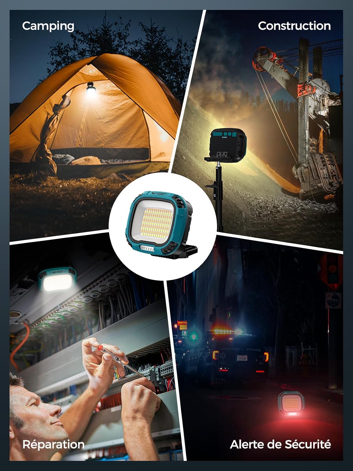 Thumbnail 4 de Smiling Shark Lampe Travail 4000lm LED – Lampe d’atelier rechargeable et étanche