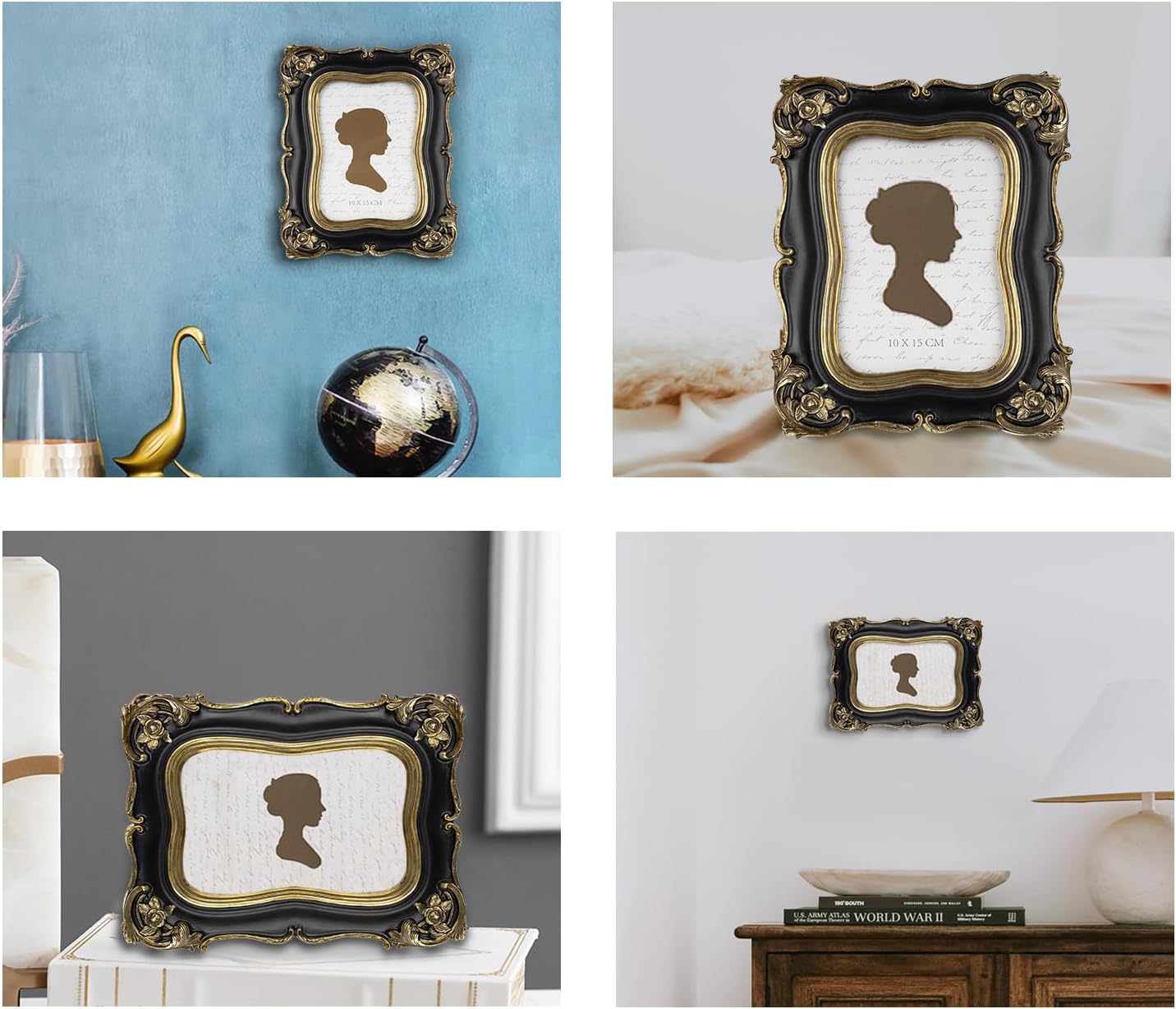 Thumbnail 5 de Tone Link Vintage 4x6 Inch Picture Frame in Black and Gold