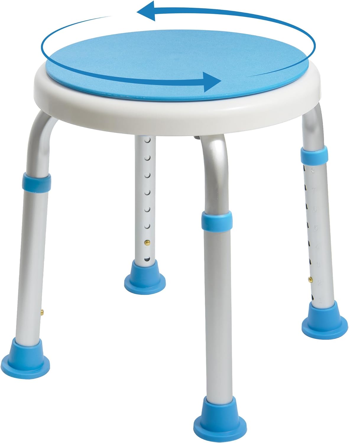 Detalle de Vaunn 722-SWIVEL-S Adjustable Swivel Shower Stool, Tool-Free Assembly