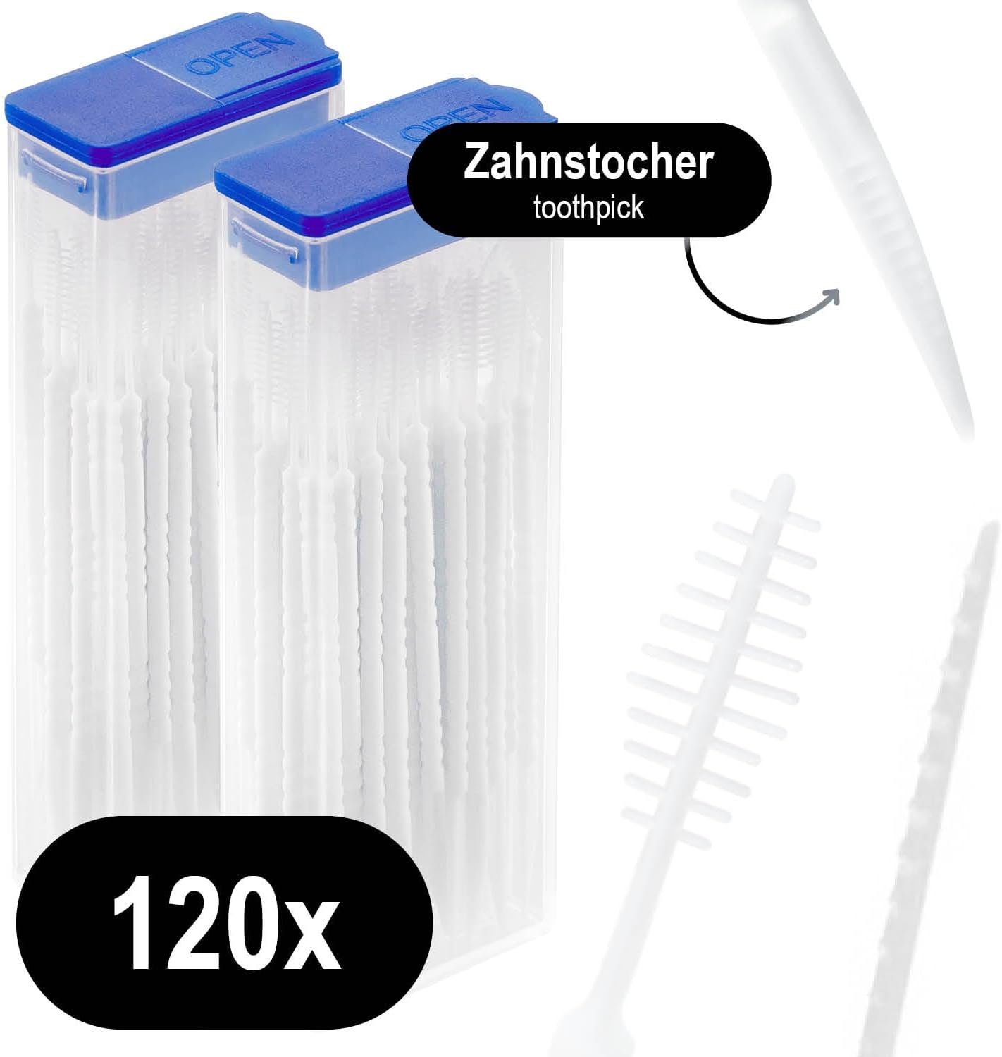 Detalle de COM-FOUR® 120x Spazzola interdentale con distributore: pulizia accurata in viaggio
