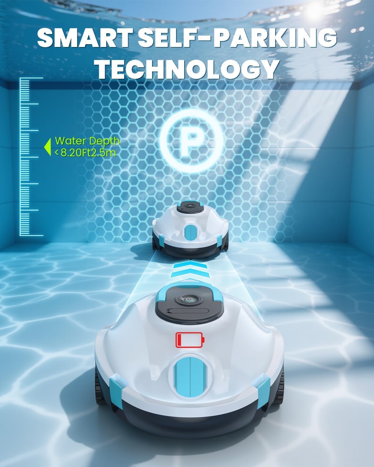 Detalle de Poofata Y20S Cordless Robotic Pool Cleaner with 150-Minute Runtime