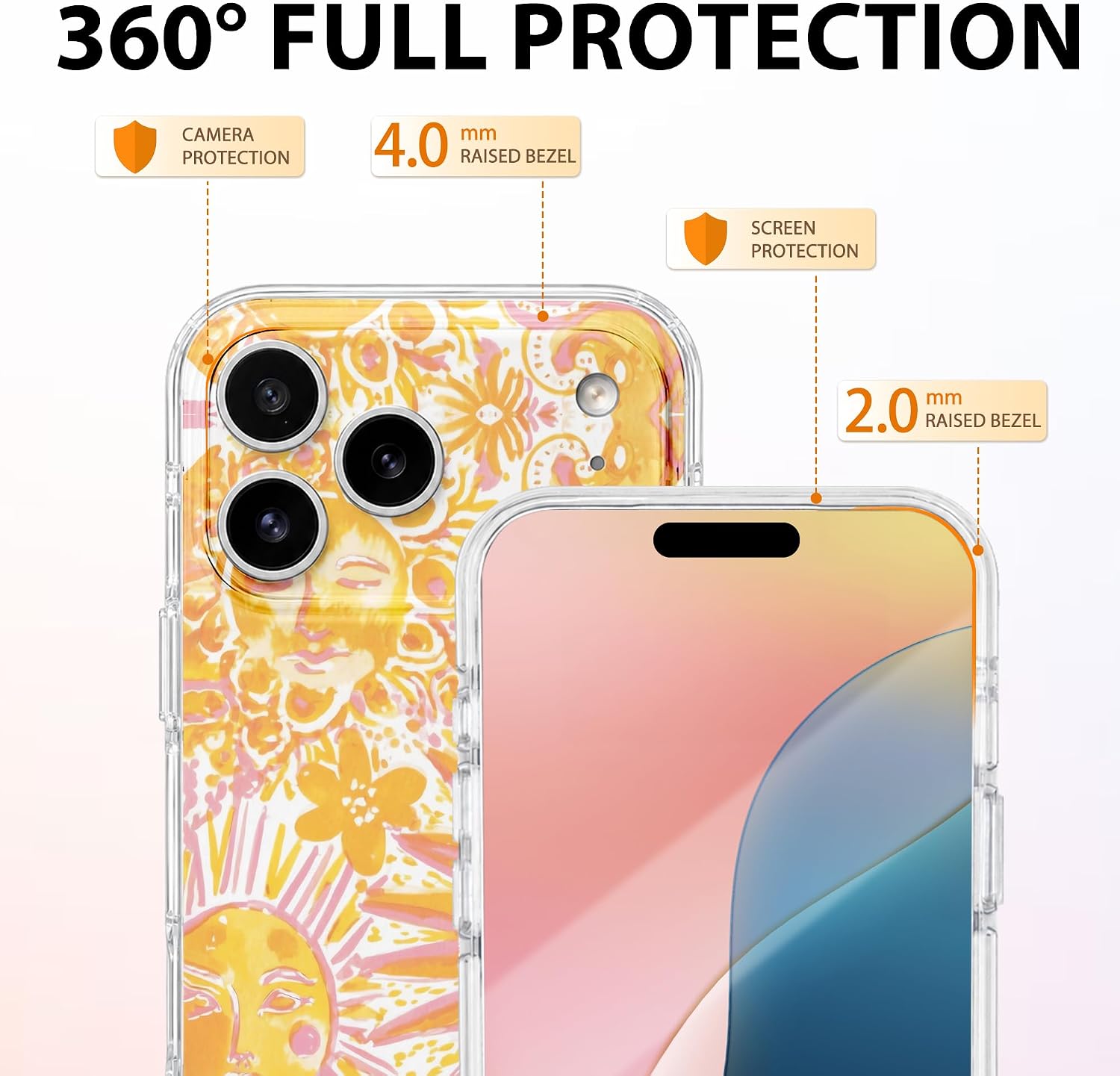 Detalle de GEQCDBN iPhone 17 Pro Max Case, Yellow Sunflower TPU Cover