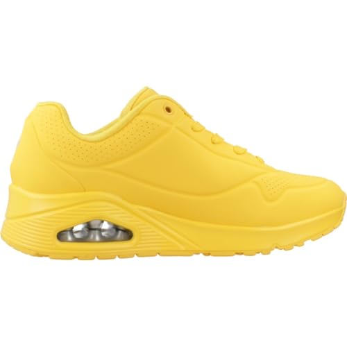 Detalle 2 de Skechers Uno Stand Air, baskets femme jaunes en Durabuck et mesh