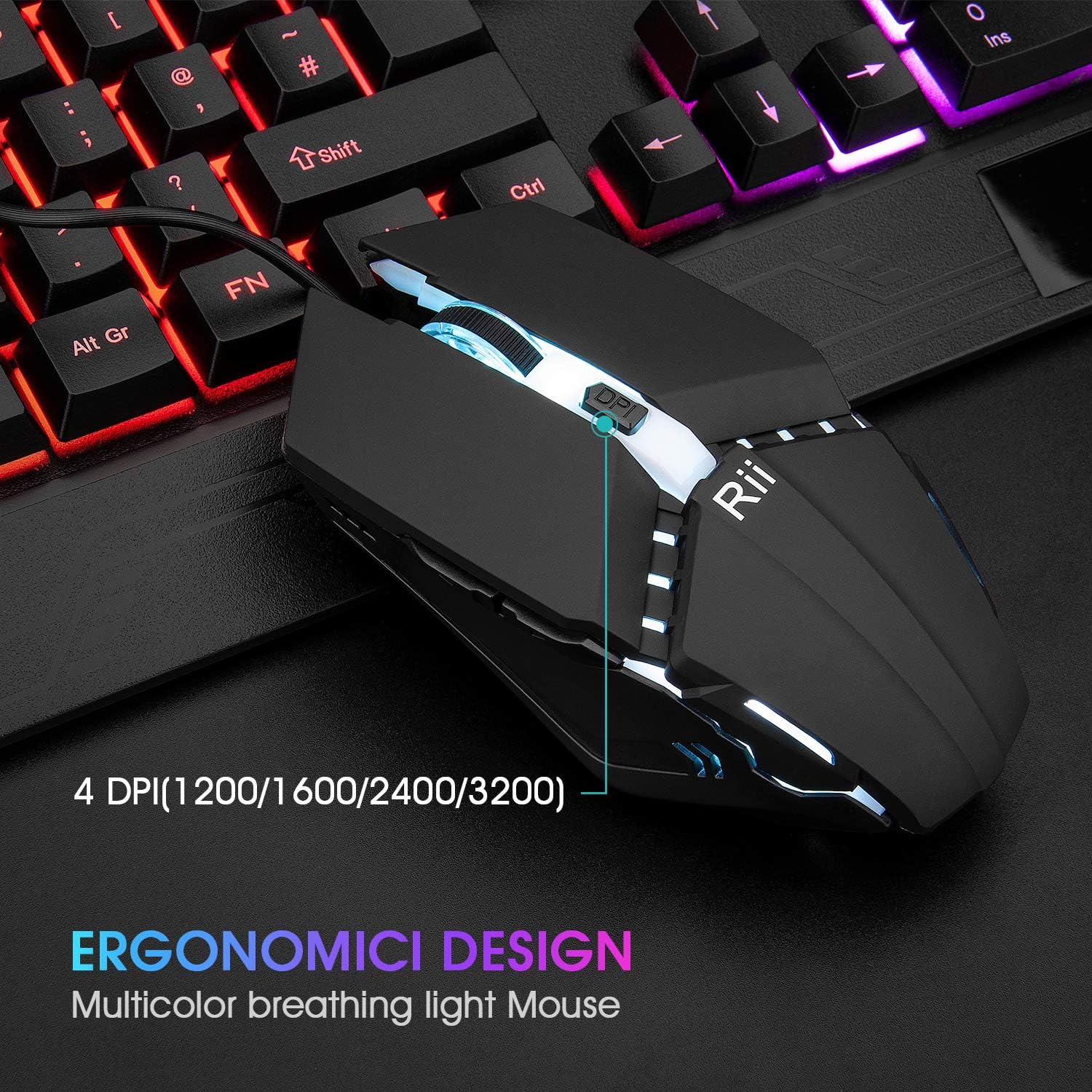 Detalle 2 de Rii Gaming Keyboard and Mouse Set RGB