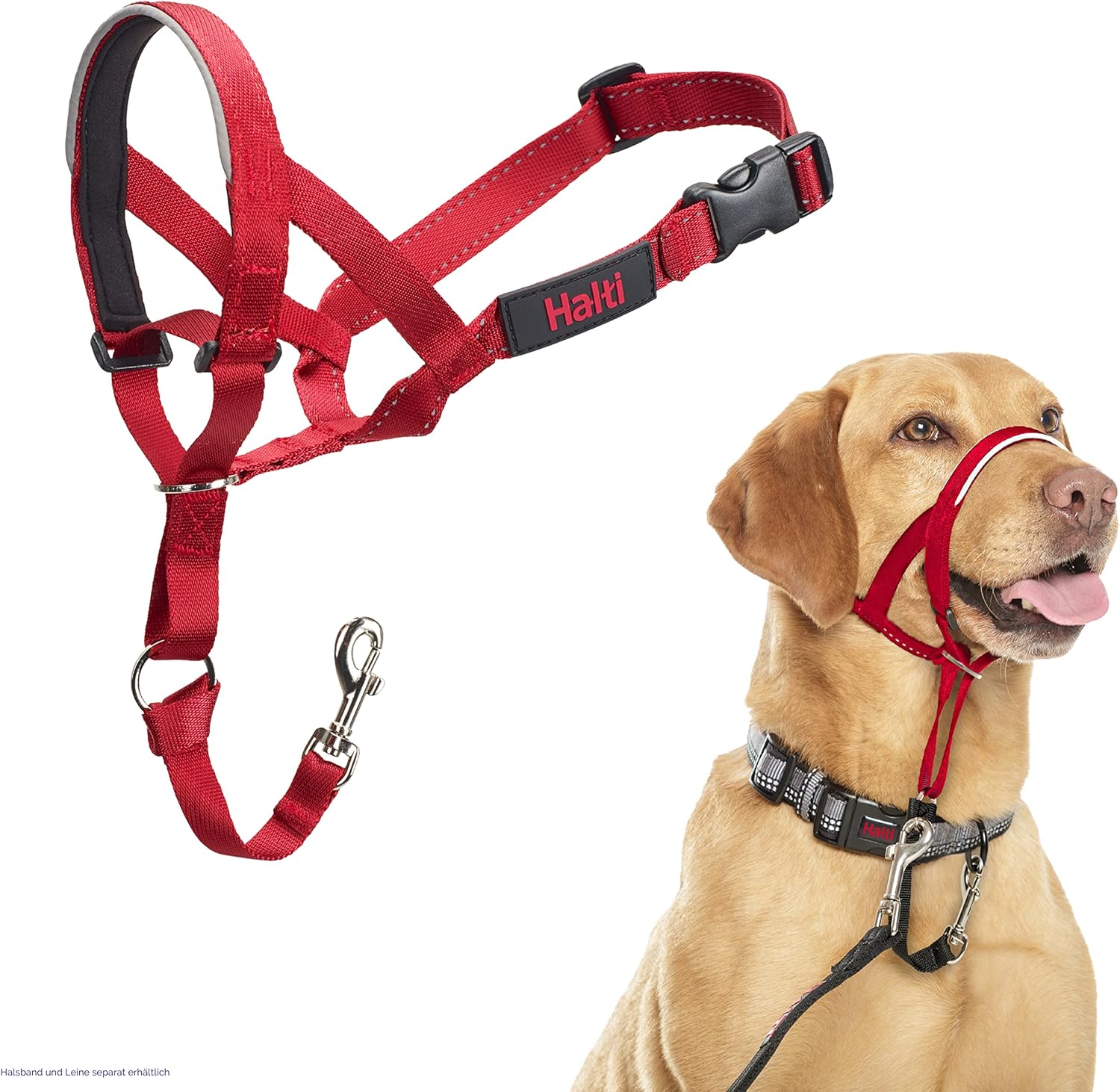 Detalle de Halti Kopfkragen für Hunde, Rot, Größe 3