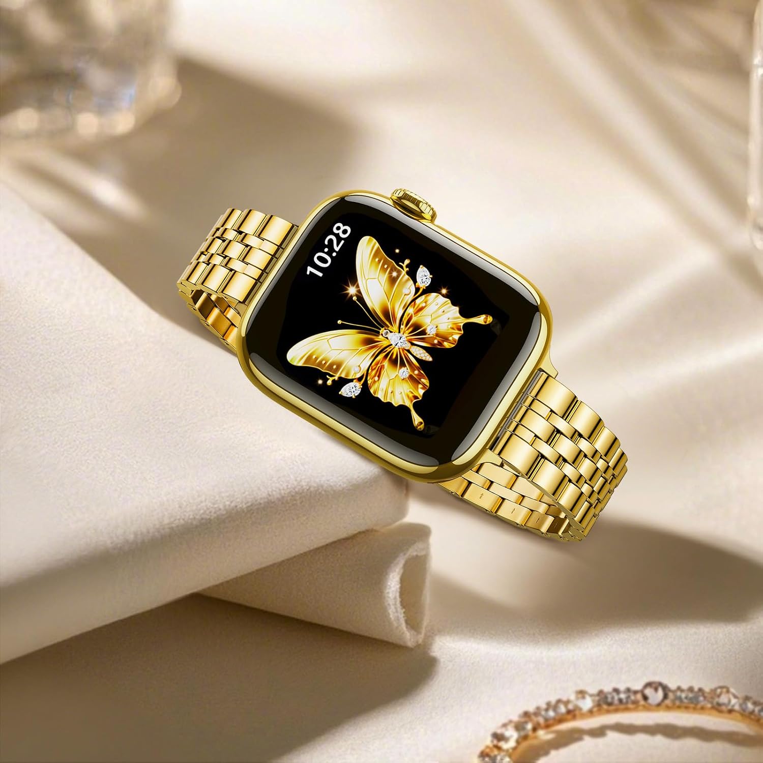 Detalle 2 de GEARYOU Slim Stainless Steel Apple Watch Strap 40/41/38/42mm — Gold