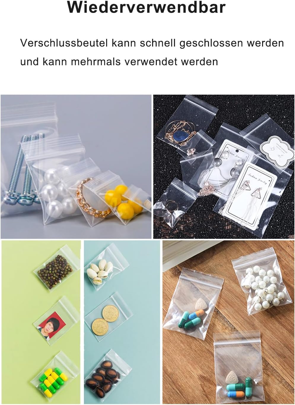 Detalle 2 de 400 Druckverschlussbeutel Set 8x12 und 10x15 cm