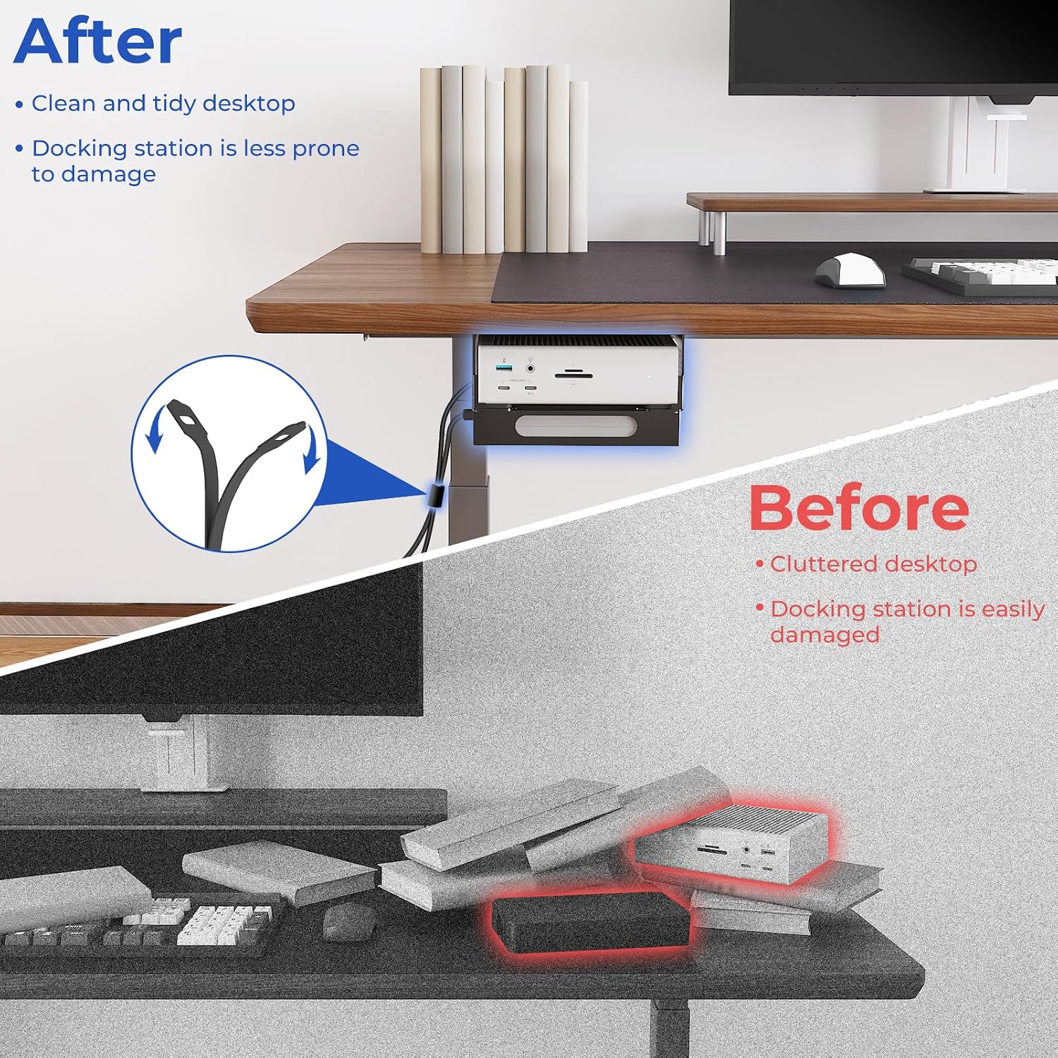 Detalle de Bedycoon CalDigit TS4・TS3 Plus・TS5対応 金属製デスク下ドックマウント