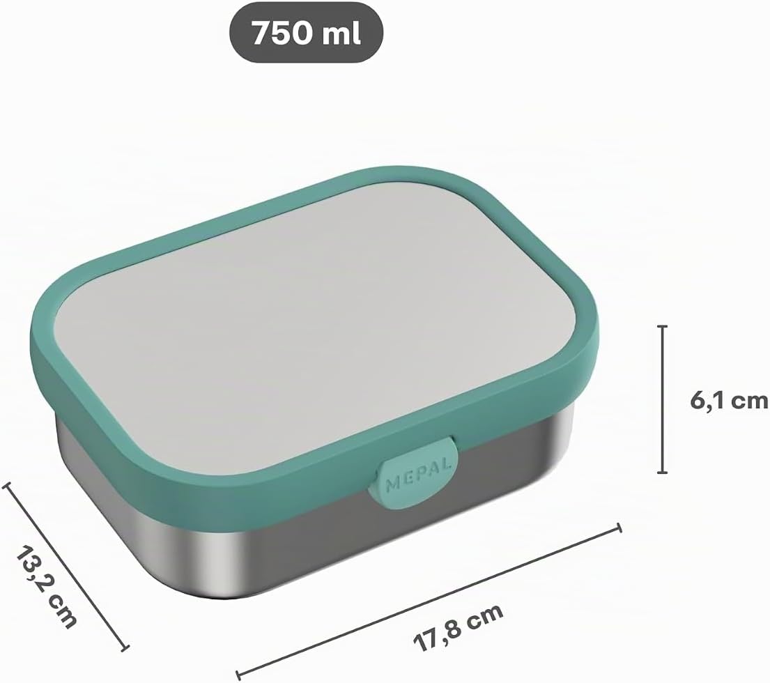 Detalle de Mepal Campus RVS bento-lunchbox voor kinderen, 750 ml, Unicorn Glow