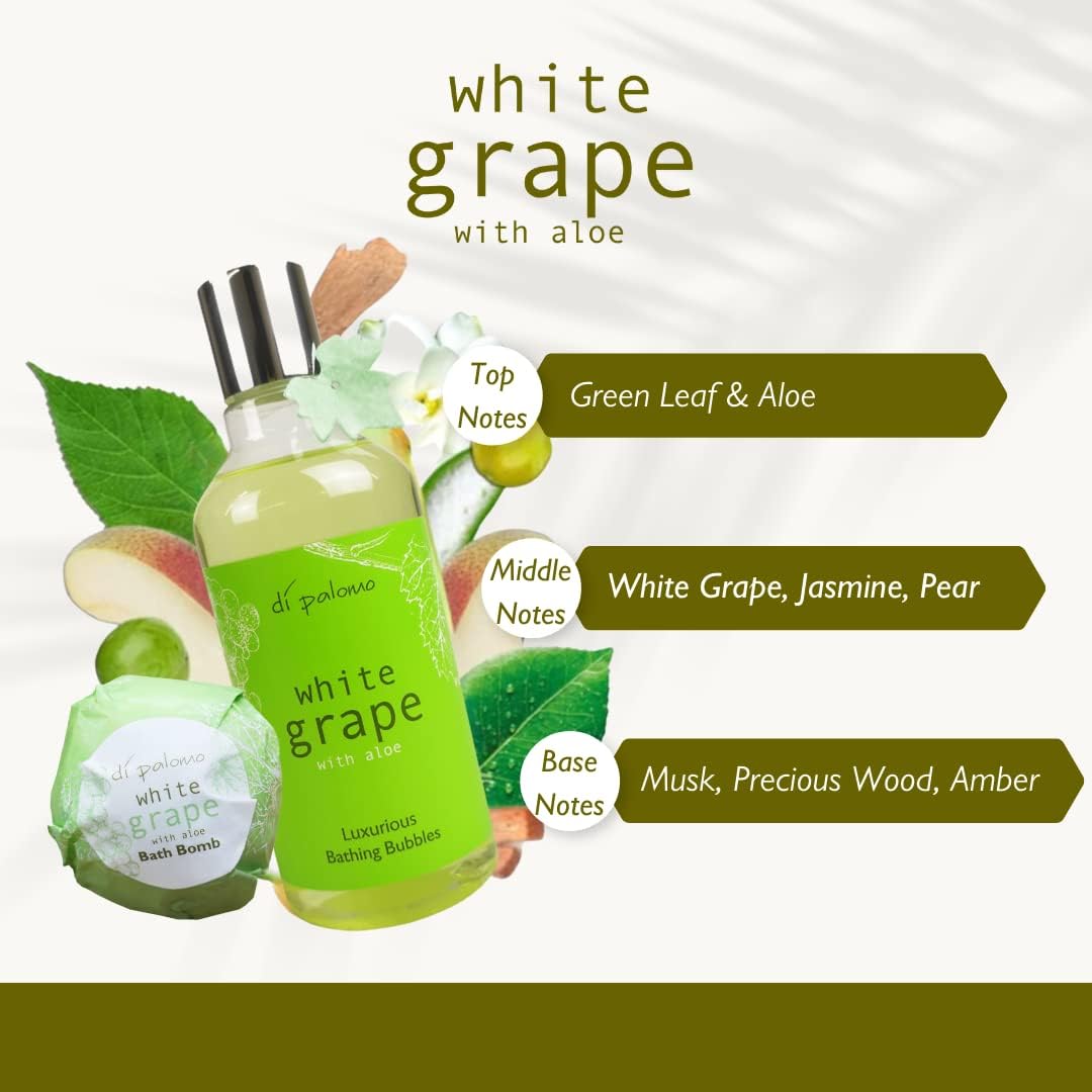 Thumbnail 1 de Di Palomo Vegan White Grape & Aloe Indulgent Luxury Bathing Collection (Bathing Bubbles 300ml + 2 Bath Bombs)