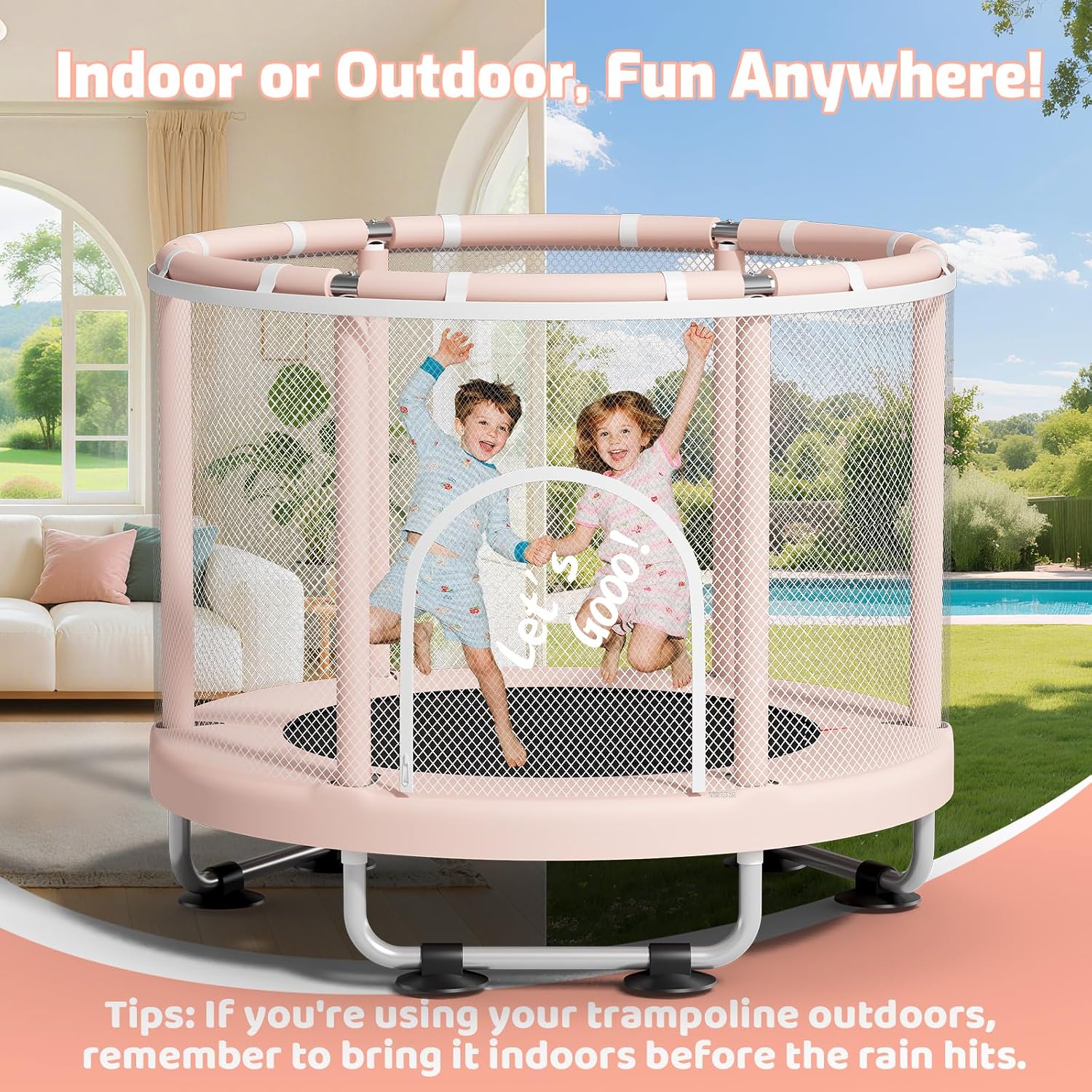 Thumbnail 4 de ZCMHAXJ 55" Trampoline for Kids — 440lbs Capacity, Indoor & Outdoor