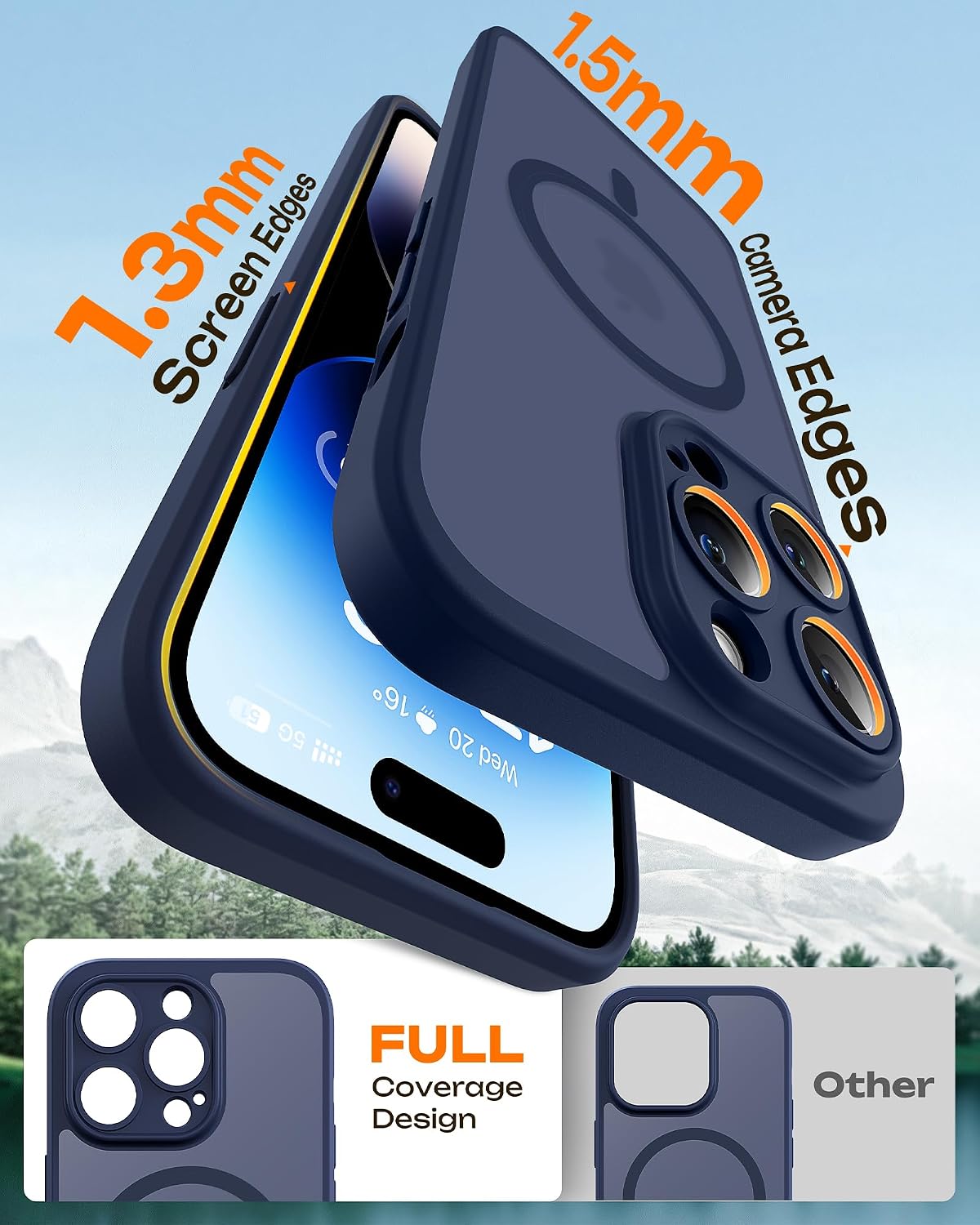 Thumbnail 5 de TOCOL Magnetic Case for iPhone 14 Pro Max (6.7-inch) with MagSafe and full camera protection — Dark Blue