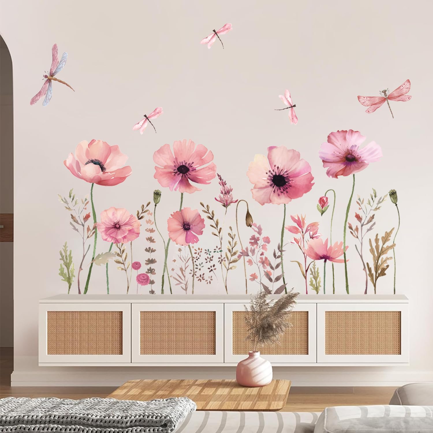 Thumbnail 4 de HPNIUB Pink Blossom Flower Wall Stickers for Kids Nursery, Bedroom & Living Room