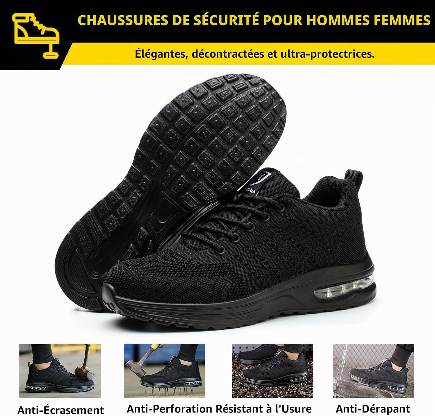 Thumbnail 4 de Baofular Chaussures de Sécurité – Hommes & Femmes, Légères, Respirantes et Antidérapantes