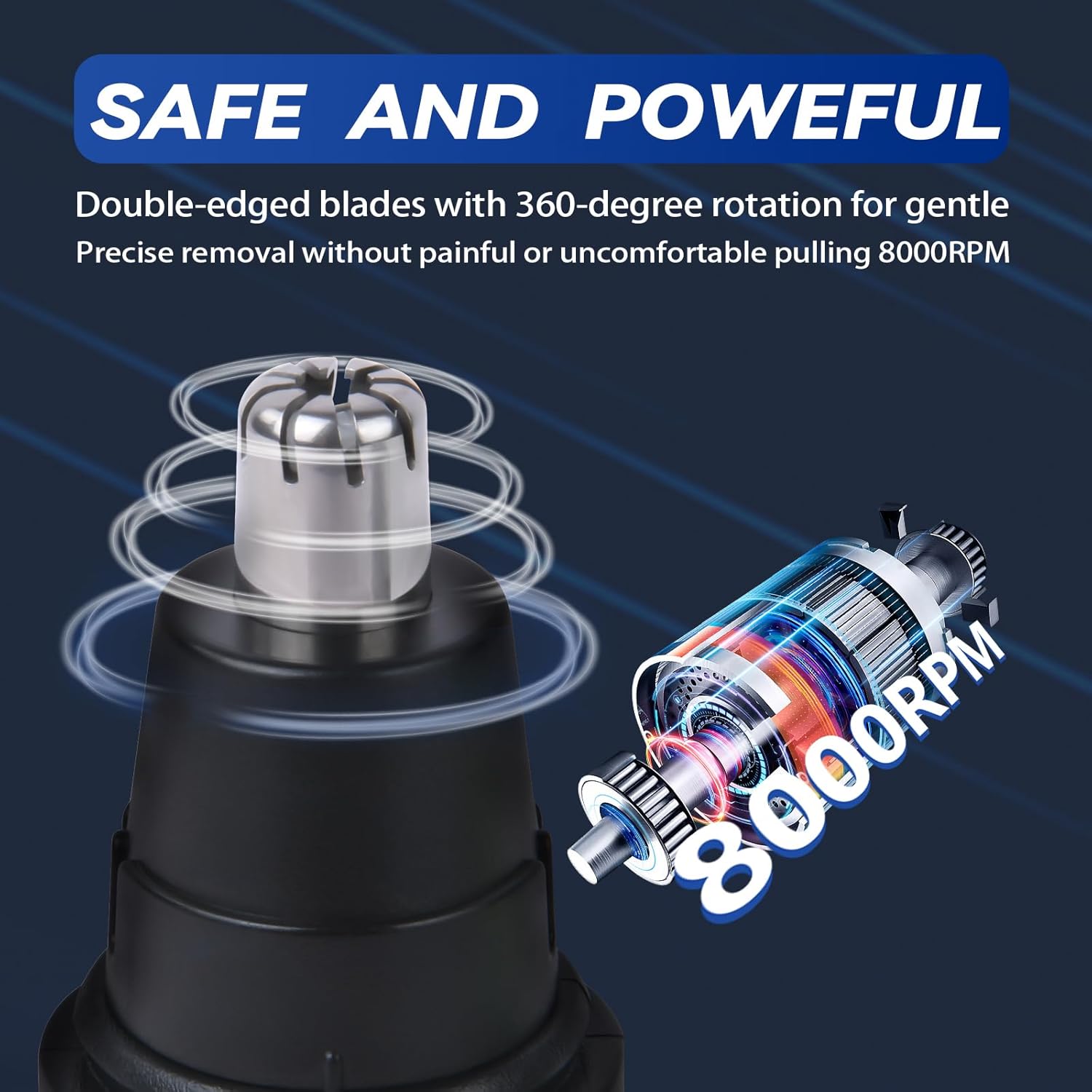 Detalle de TONDEUSE AOGOE pour nez, oreilles et sourcils — précision, portable et rechargeable