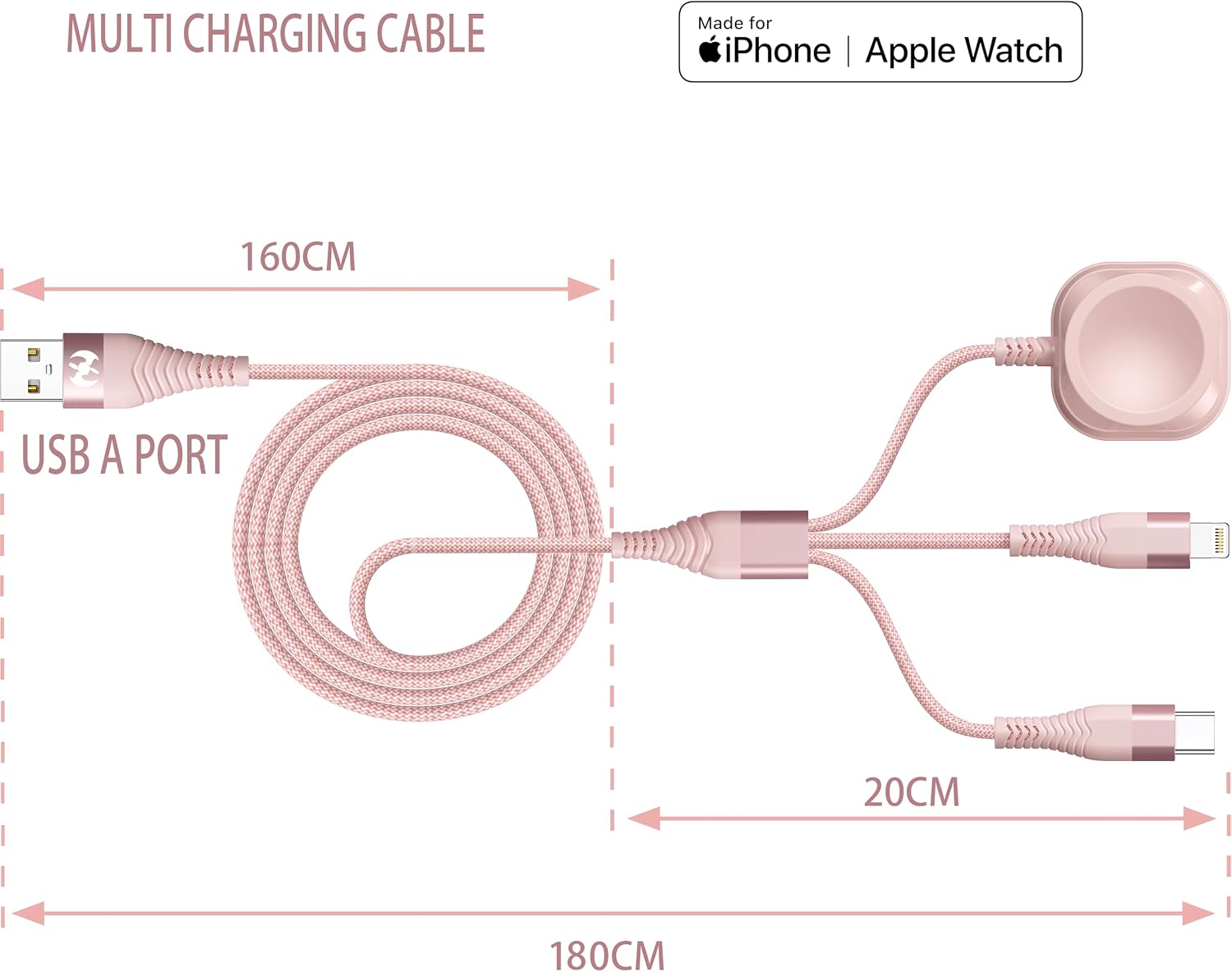 Detalle 2 de Apple 3‑in‑1 Magnetic Charging Cable 6FT