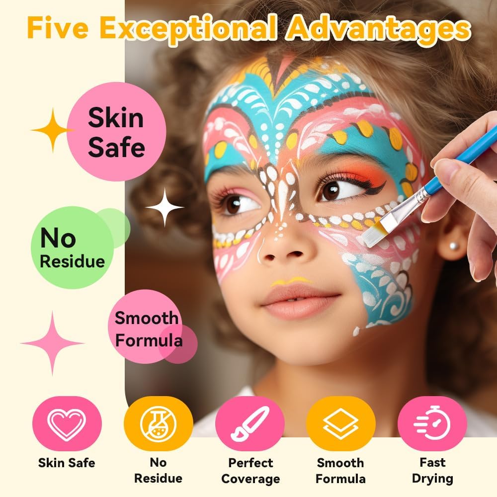 Thumbnail 1 de Janolia Palette Maquillage Enfant : 26 couleurs de peinture visage + 4 pinceaux