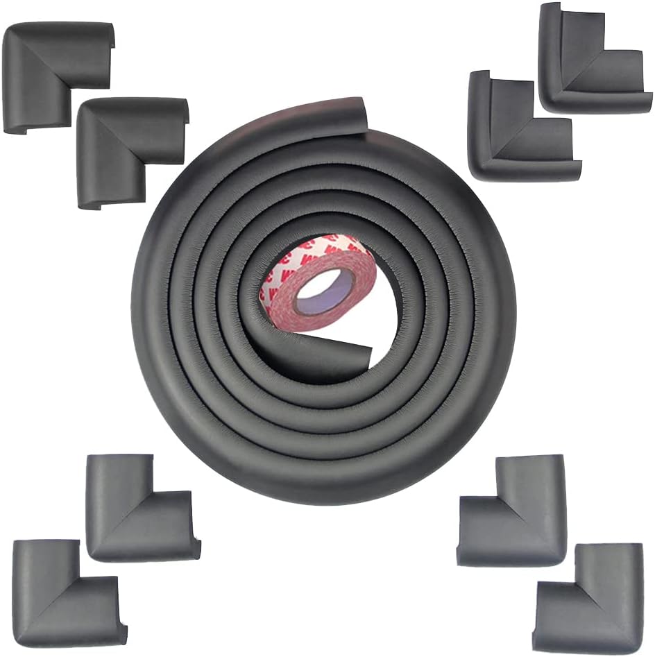 Detalle de Fairy Baby Safety Baby Edge & Corner Guards (19.7ft edge + 8 corner guards) – Black 6M