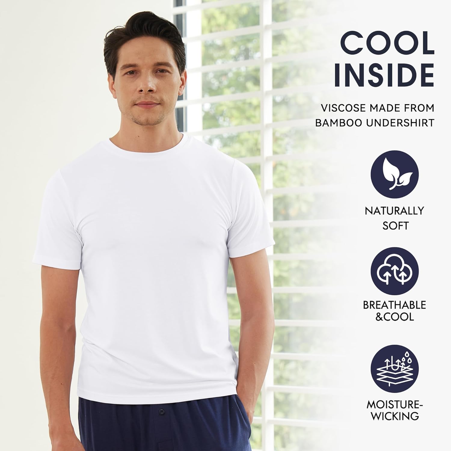 Thumbnail 3 de BAMBOO COOL Men's Moisture‑Wicking Undershirt 3-pack