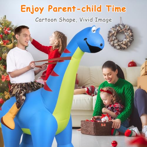 Detalle de AOOWU Aufblasbare Dino Kostüm Erwachsene – Costume Dinosaure Gonfiabile Blu, un tocco divertente per Carnevale, Halloween e feste