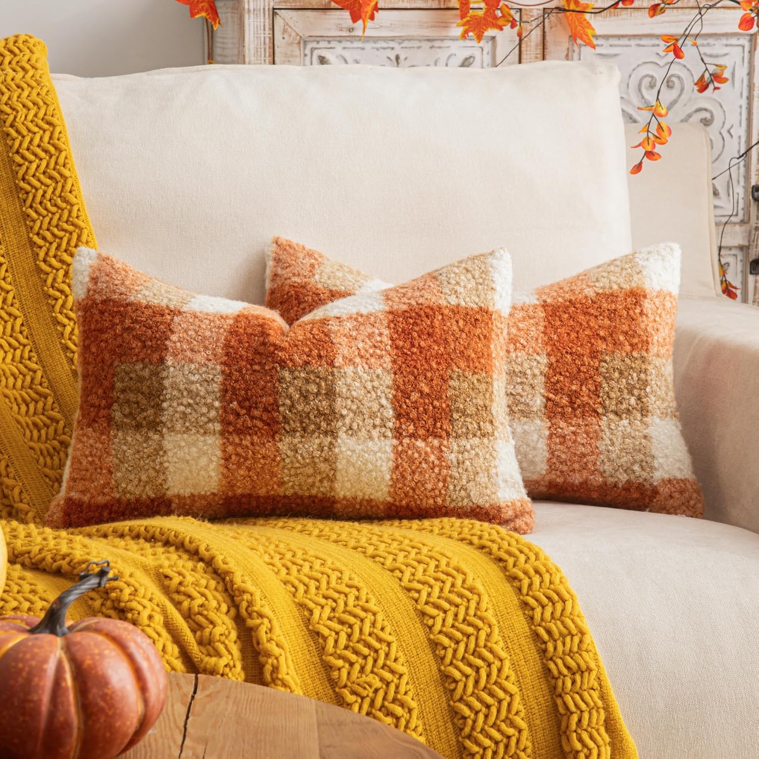 Detalle de AQOTHES Pillow Covers 12x20-Inch
