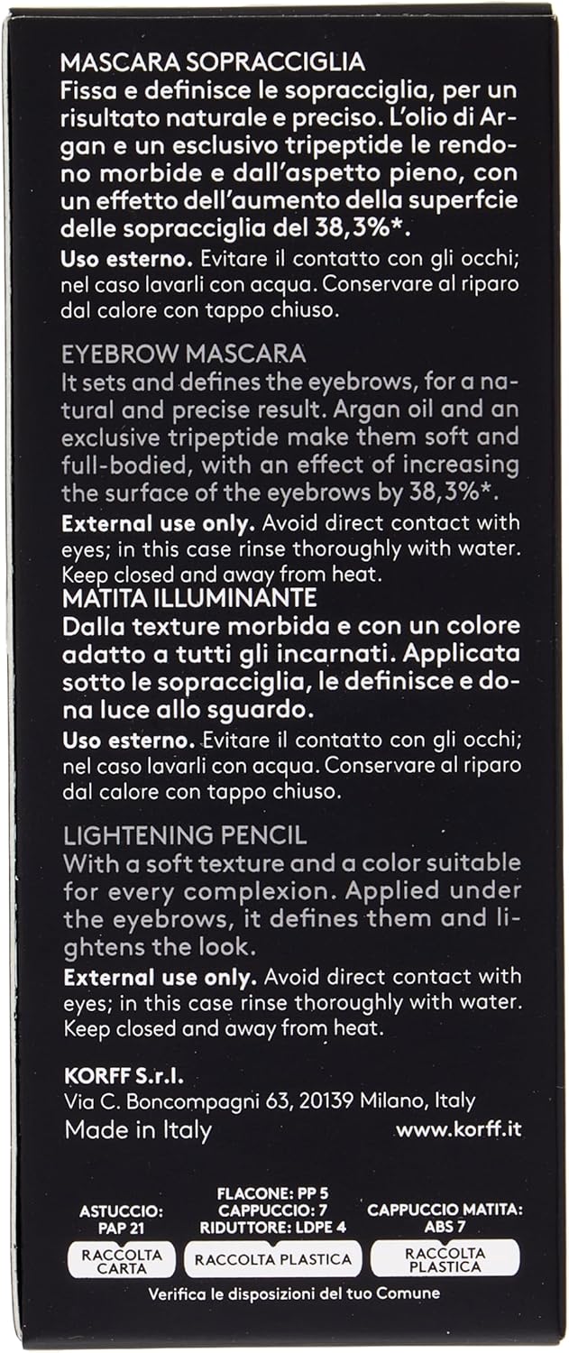 Thumbnail 6 de Korff Kit Sopracciglia 2 in 1: Mascara Sopracciglia Colorato + Matita Illuminante, Marrone 02